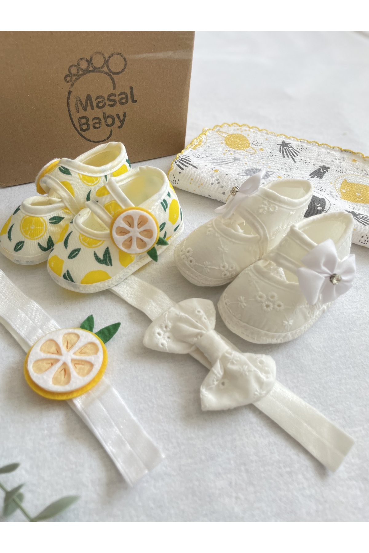 MASALBABY Saç Bantlı Bebek Mevlüt Patiği (ÇITÇITLI MAMA ÖNLÜĞÜ /OMUZ MENDİLİ HEDİYELİ) /yeni Doğan Hediyelik fotoğrafı 3 (önizleme)