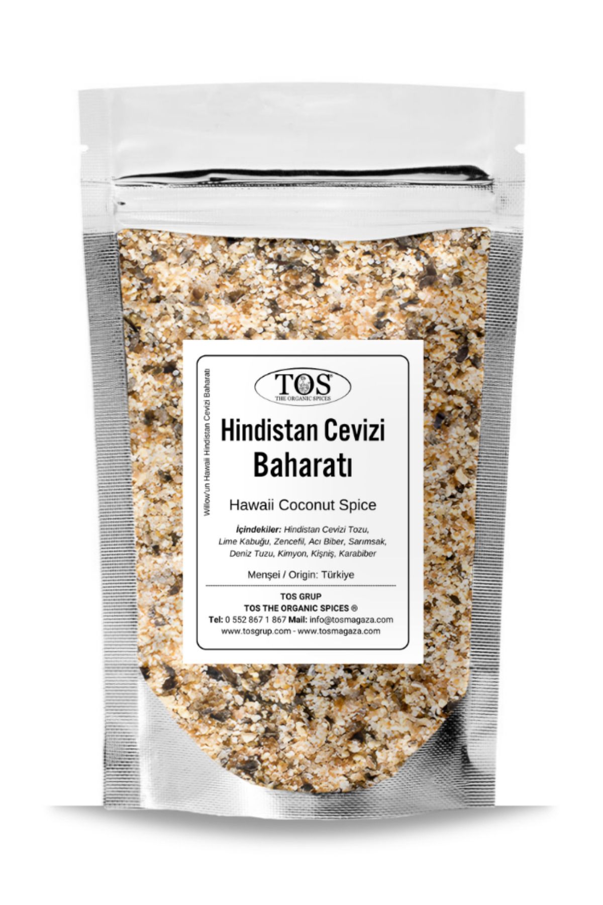 TOS The Organic Spices Willow'un Hawaii Hindistan Cevizi Baharatı 500 gr Willow's Hawaii Coconut Spice