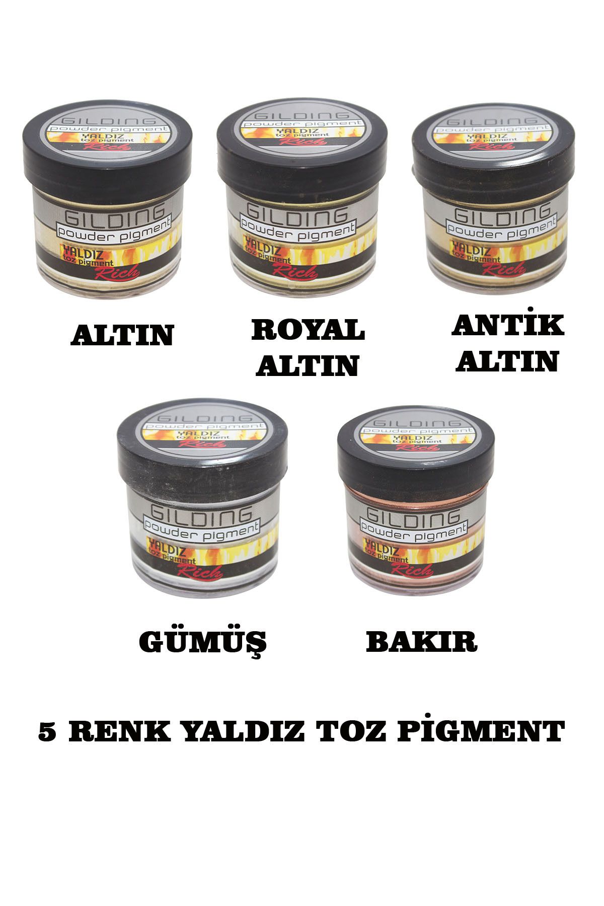 hobiadresi RİCH YALDIZ TOZ PİGMENT 5 RENK