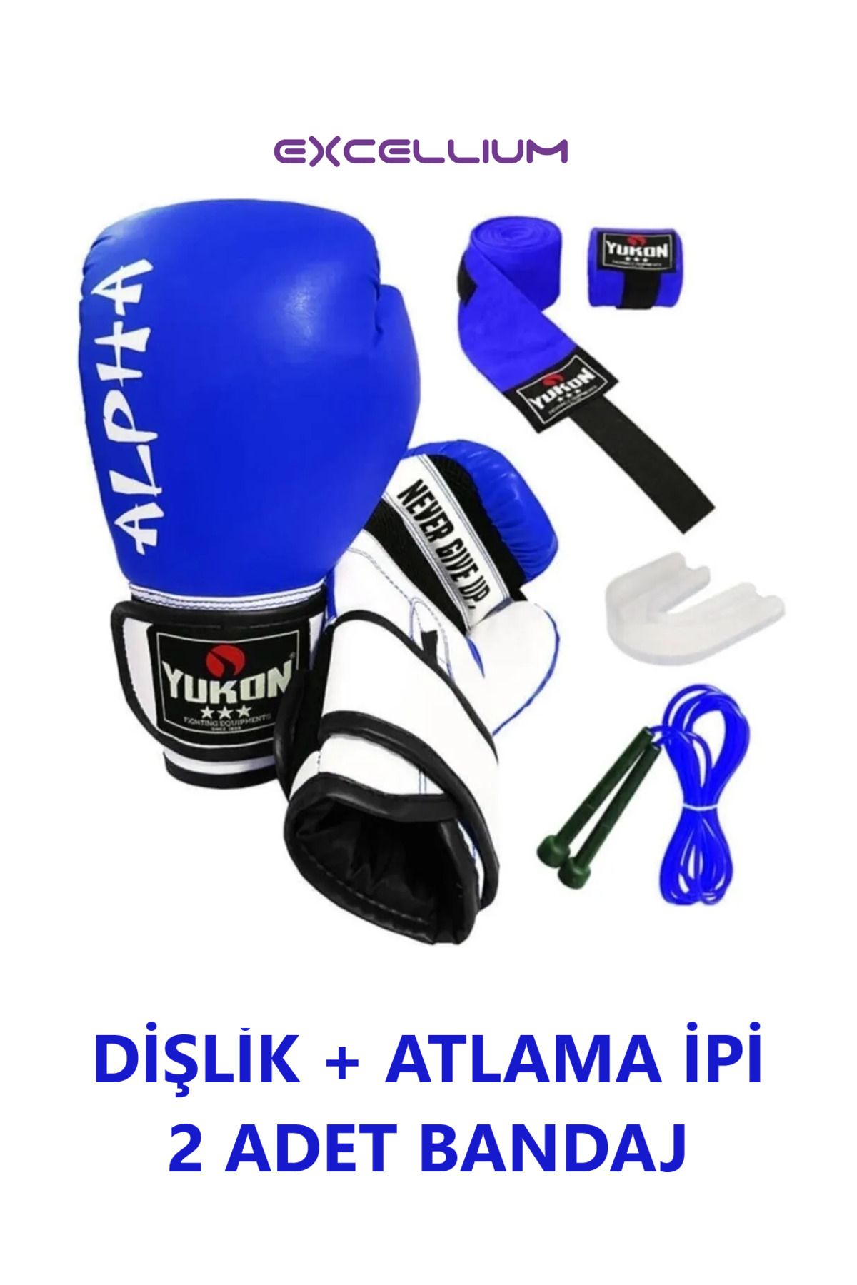 PLUSSPORT EXCELLİUM ÖZEL SERİ BOKS ELDİVENİ SETİ ( 2 ADET BANDAJ - ATLAMA İPİ - DİŞLİK )