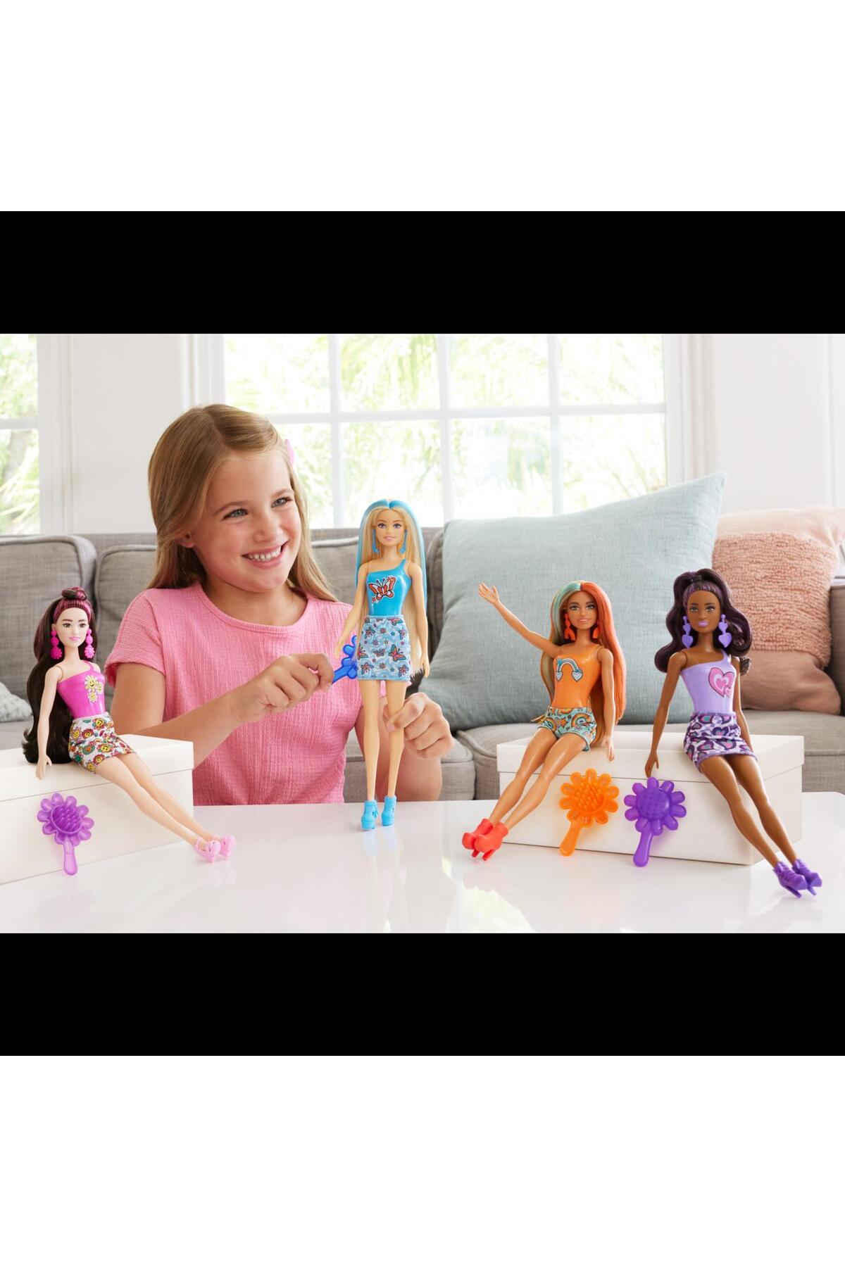 Barbie Color Reveal Renk Değiştiren Barbie Gökkuşağı Serisi Sürpriz Paket HRK06 fotoğrafı 2 (önizleme)