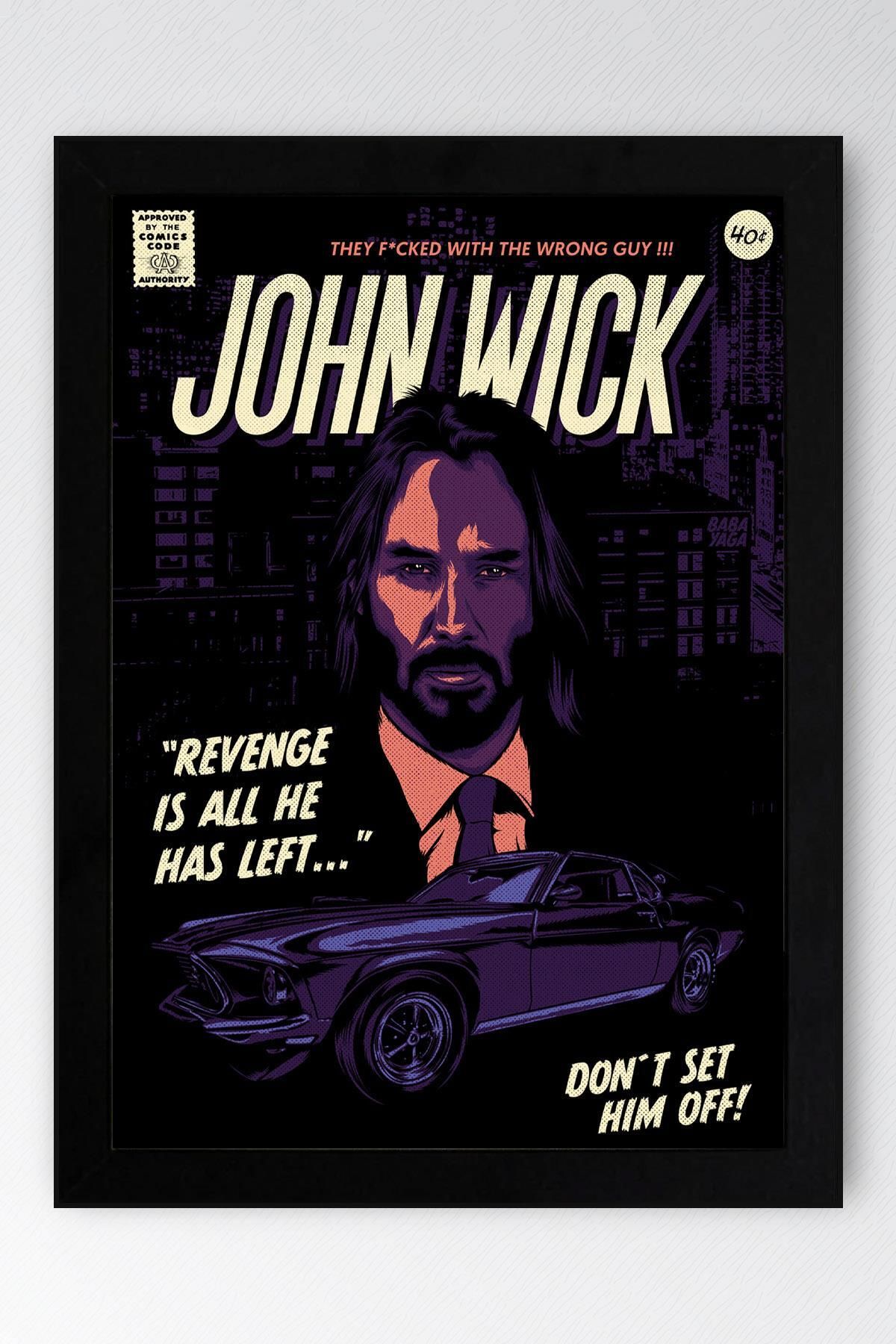 Saturn John Wick Çerçeveli Tablo - Film Posteri Tablo