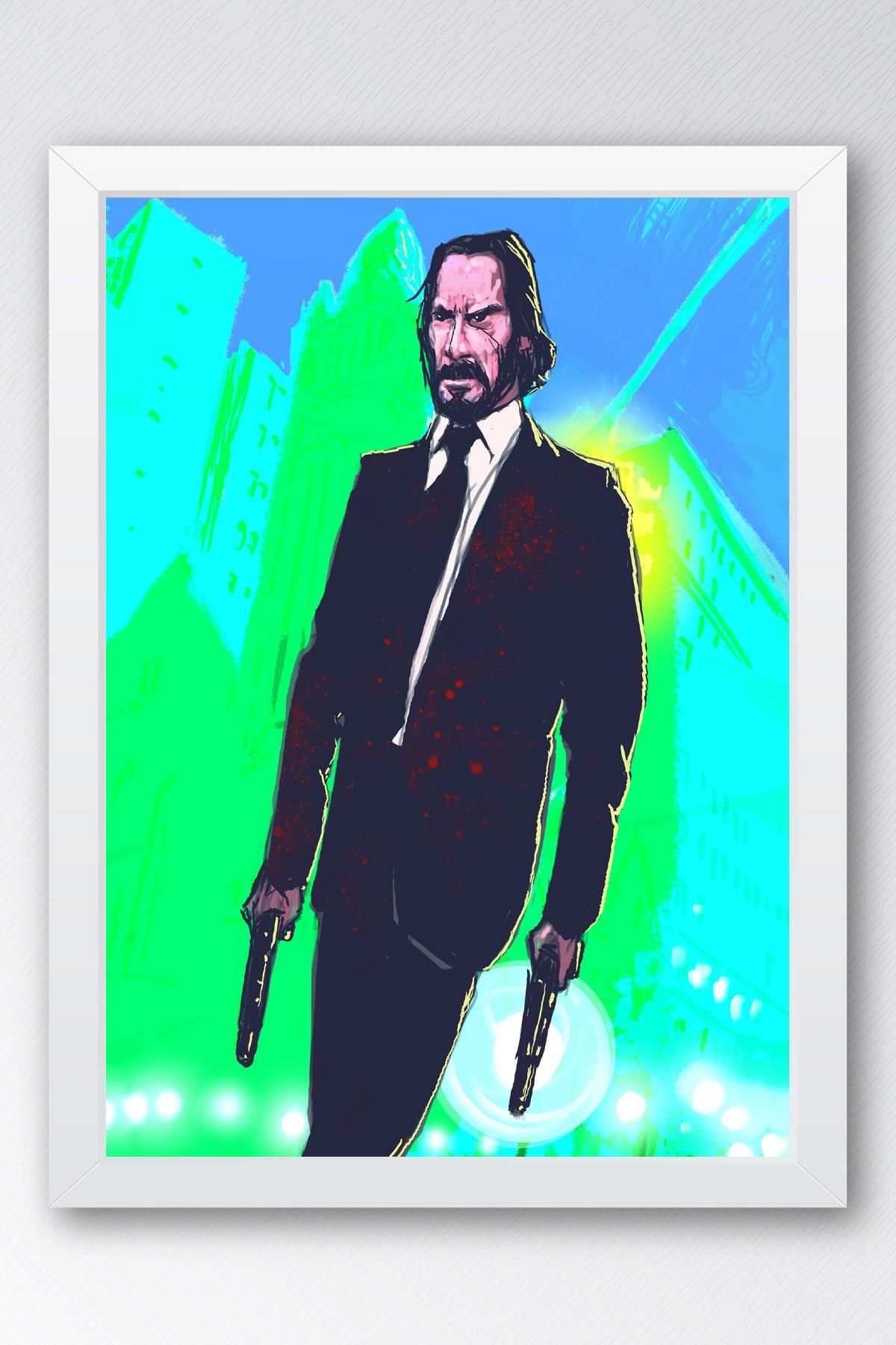 Saturn John Wick Çerçeveli Tablo - Film Posteri Tablo