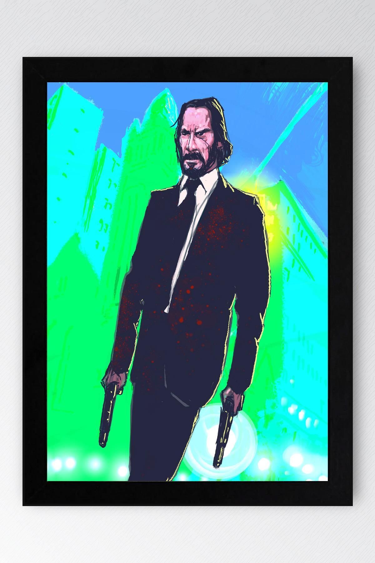 Saturn John Wick Çerçeveli Tablo - Film Posteri Tablo