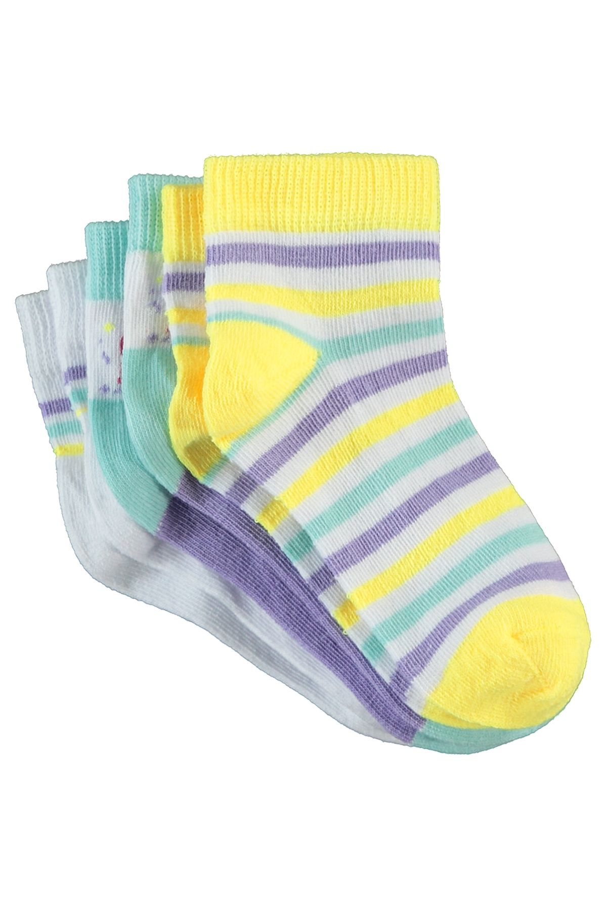 Civil Girls-White Booties Socks for Girls 2-12 Years Old Set of 3 2