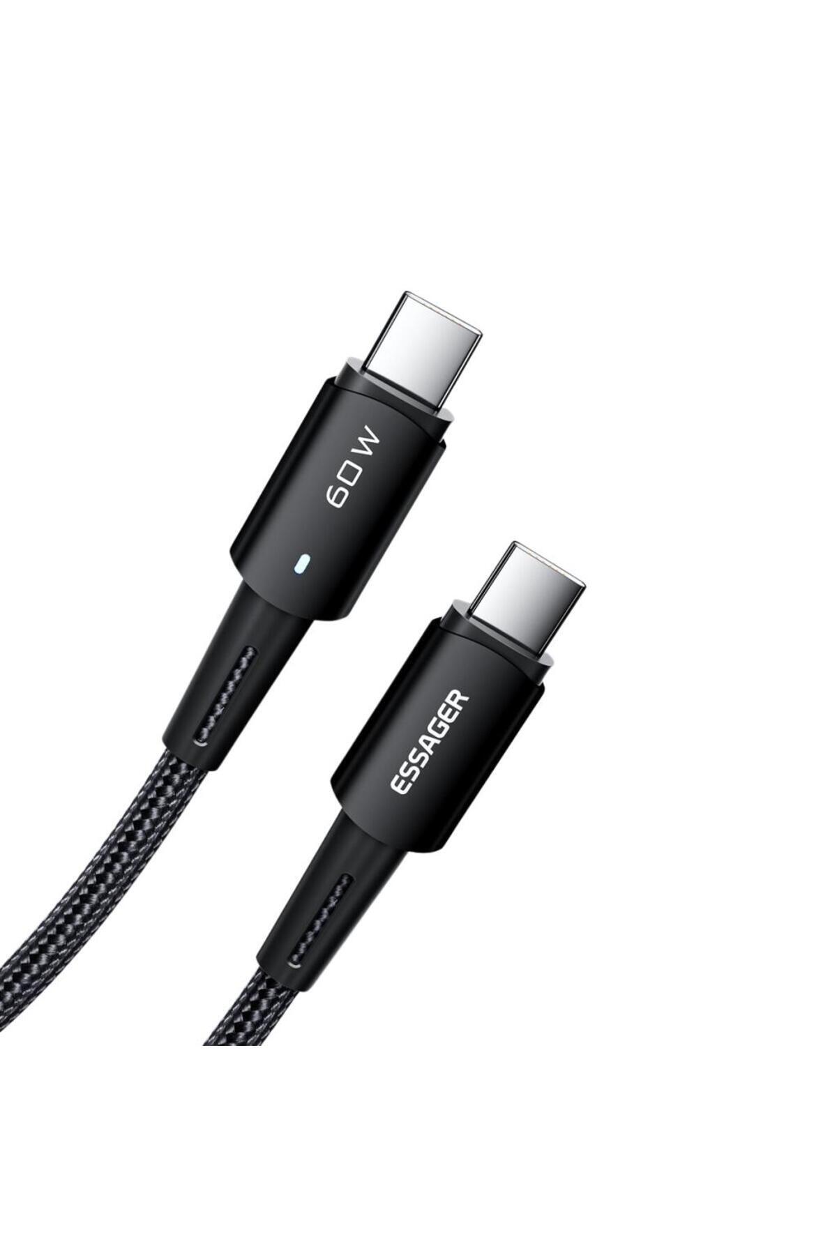 essager 3 Metre 60w Type C To Type-c Ultra Hızlı Data Şarj Kablosu,süper Dayanıklı Şarj Ve Data Kabl