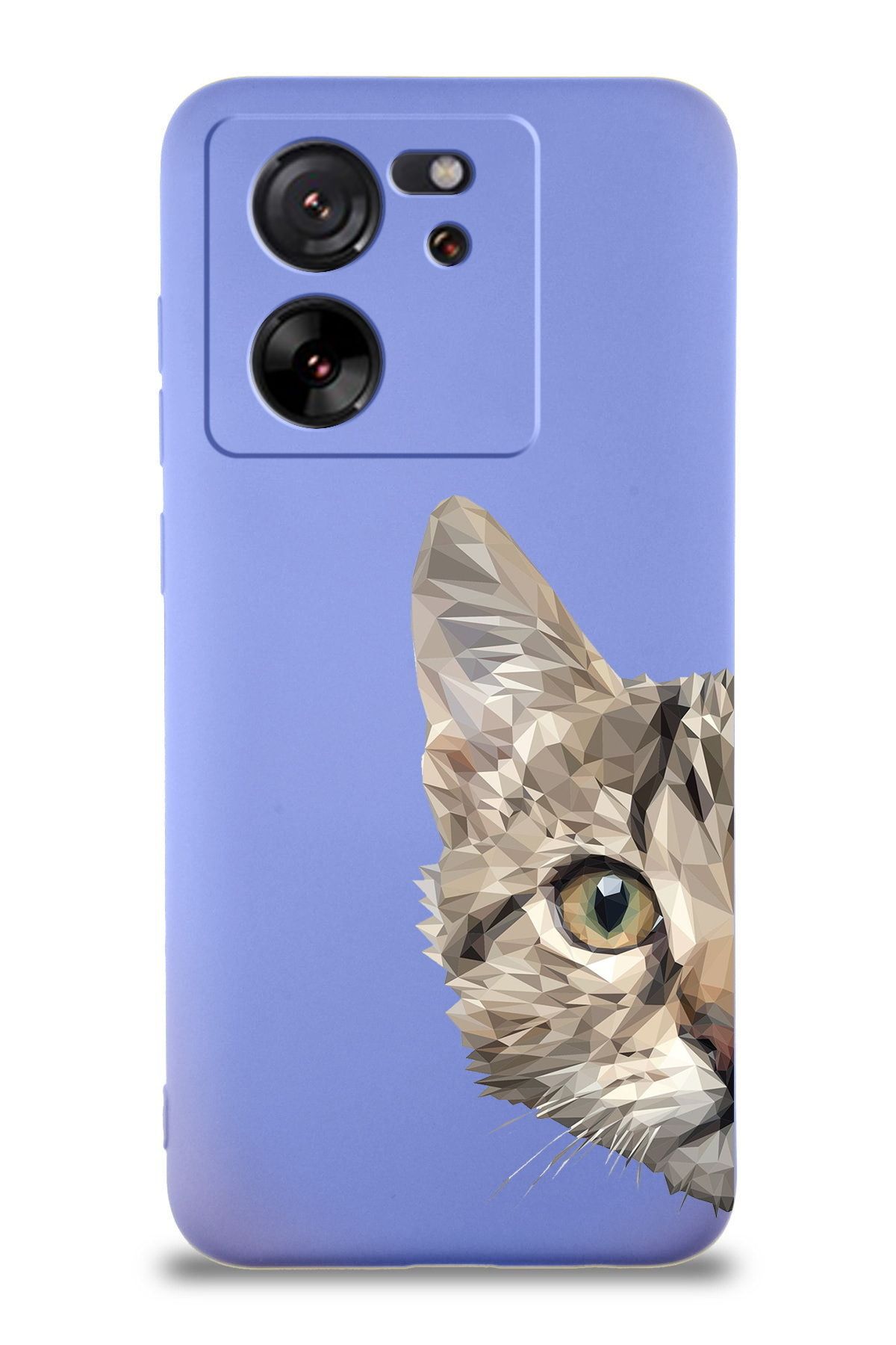 PrintiFy Xiaomi Mi 13T Pro ile Uyumlu Catface Tasarımlı Lila Lansman Kılıf