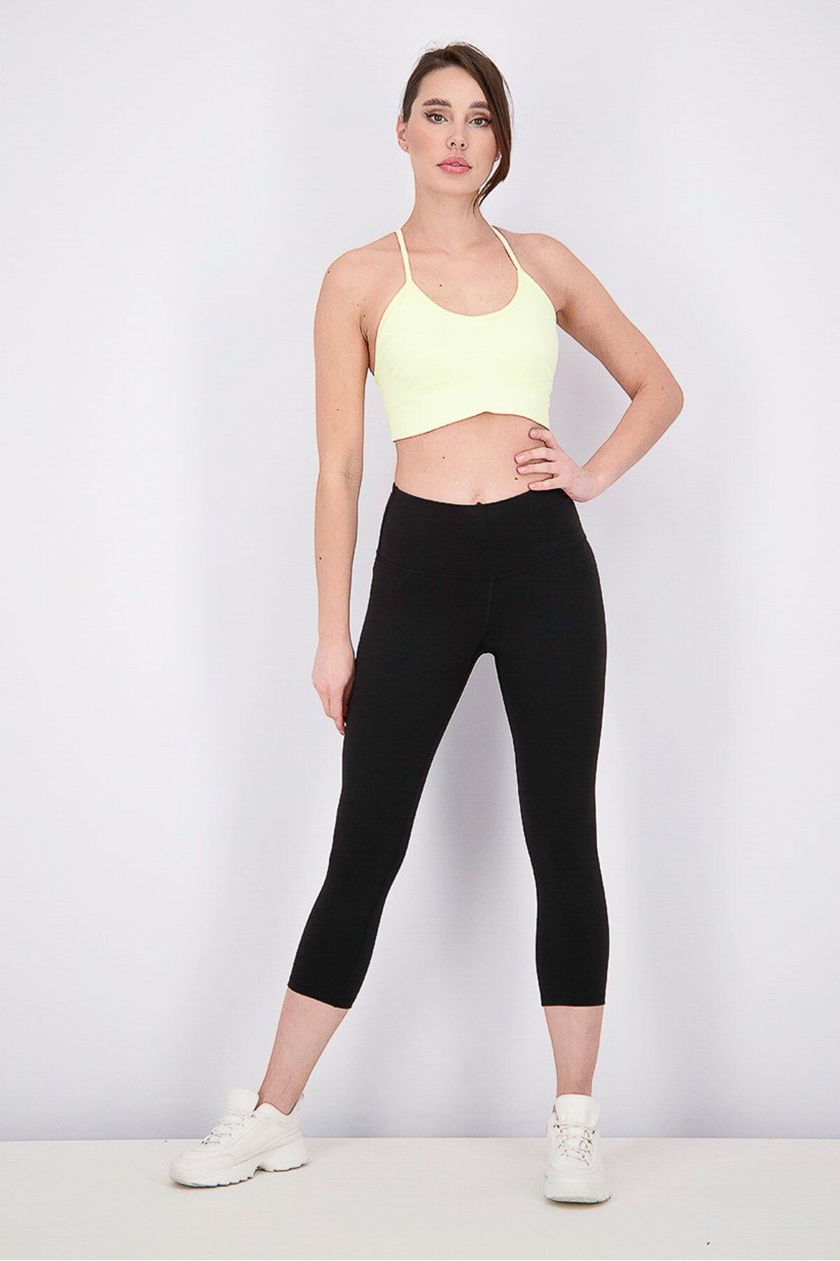 Tchibo-Women Seamless Non Padded Sports Bra, Yellow 3
