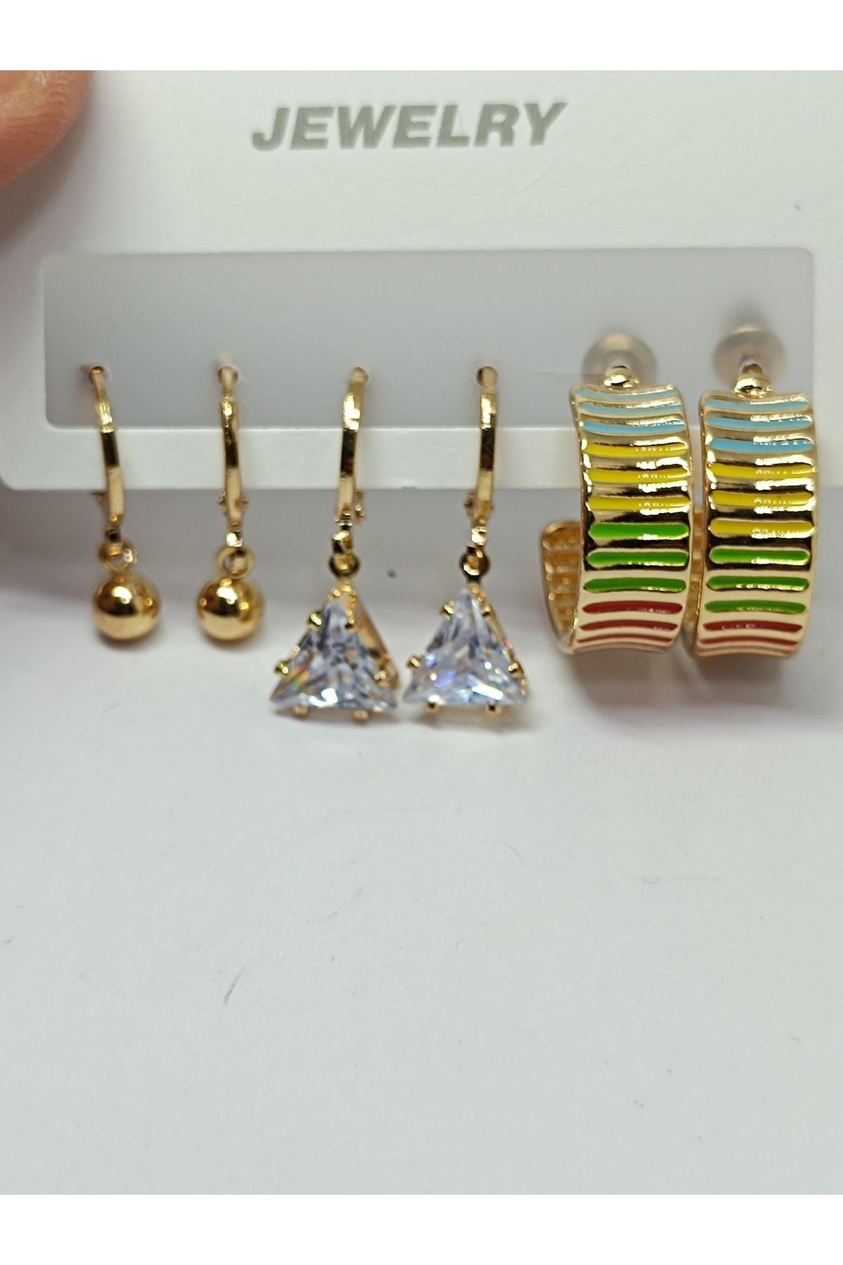 KIVANC ACCESSORİES GOLD 3'LÜ KÜPE SET