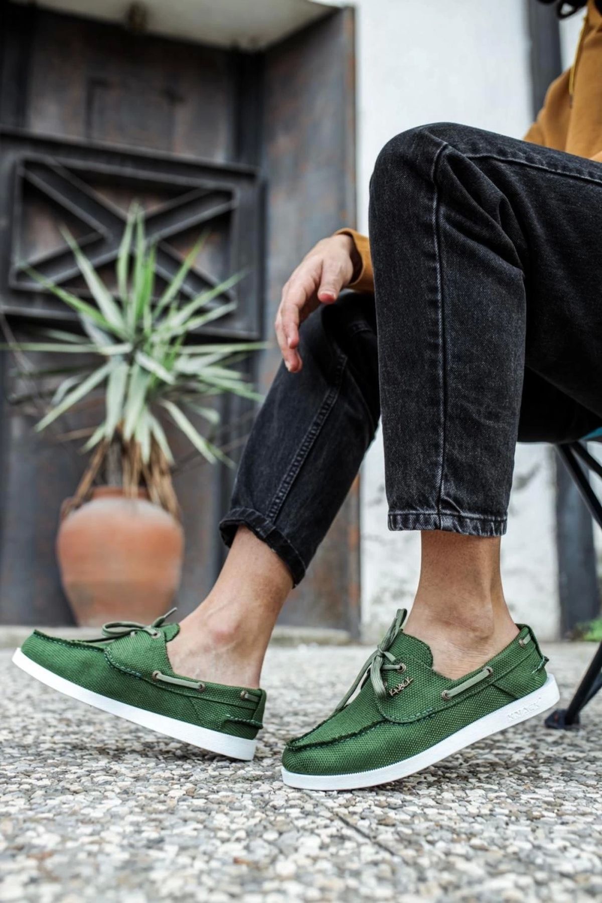 Knack-Pantofi de sezon din in verde - Model 008 3