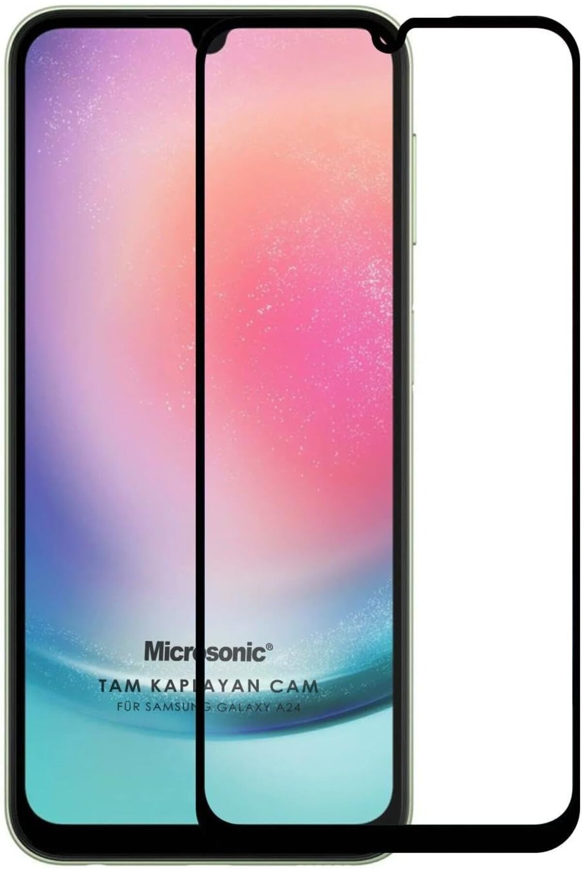 STOREMAX Erhnshp Galaxy A24 Tam Kaplayan Temperli Cam Ekran Koruyucu Siyah rnbuyshop 995340