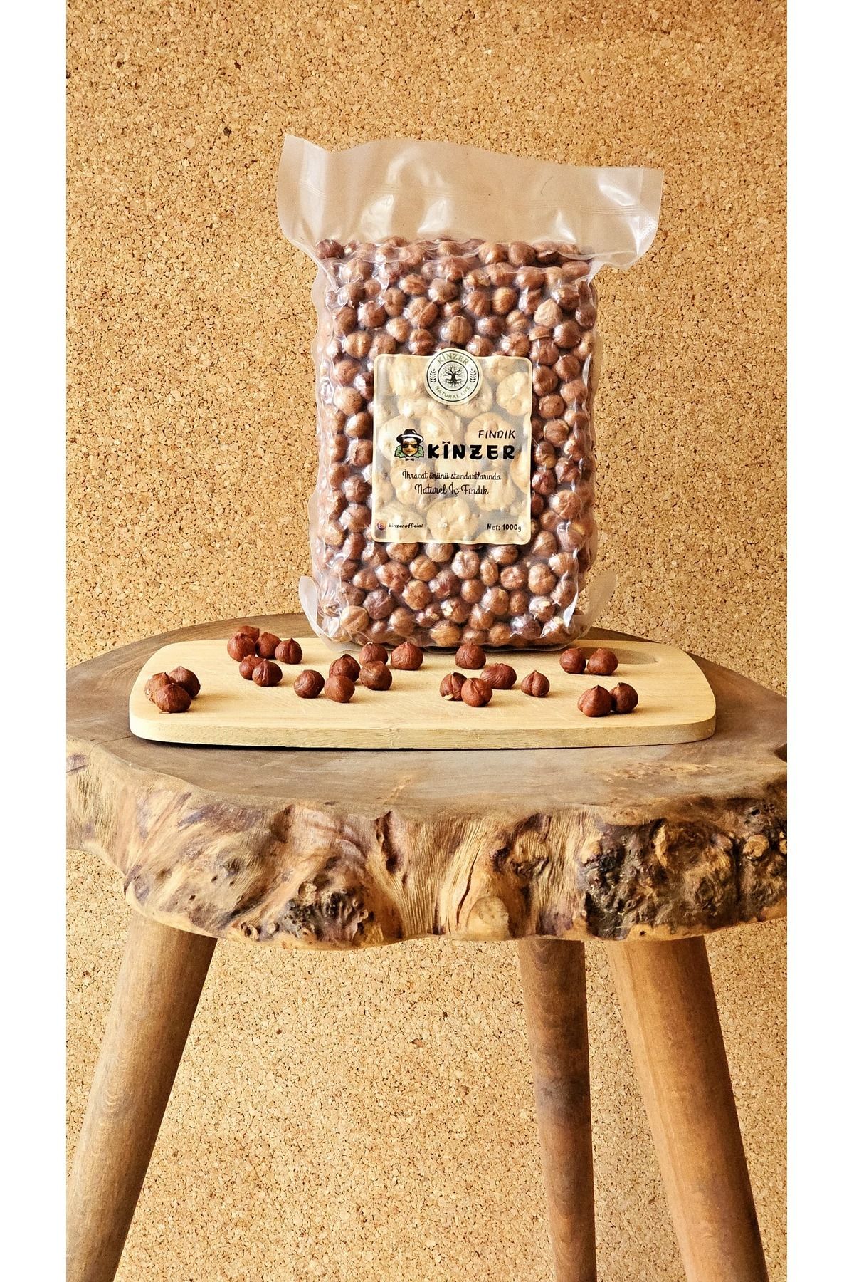 NATUREL Kinzer Max Boyut (ÇİĞ) Iç Fındık Vakumlu 1000g