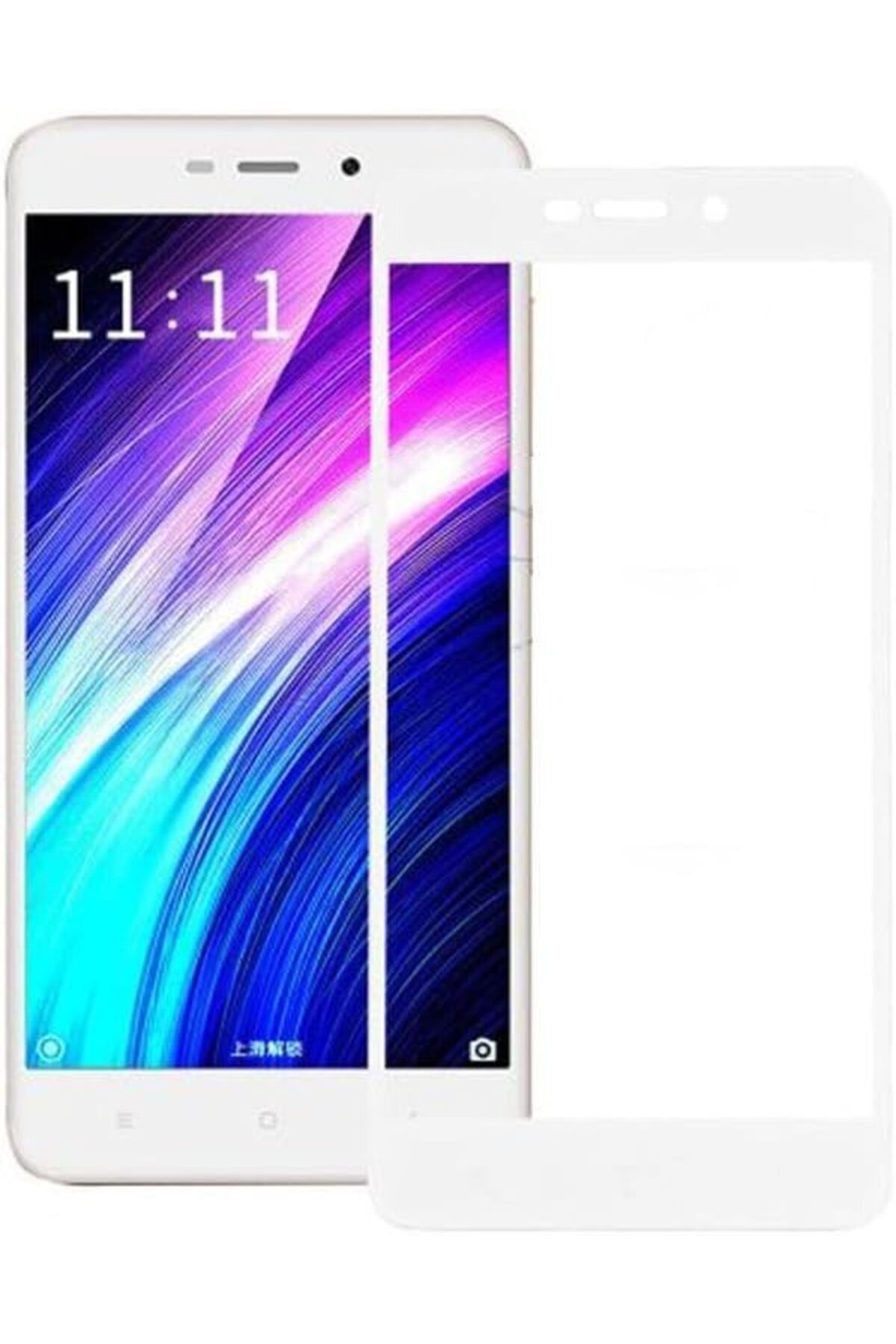 STOREMAX MU-ARTSHOP Xiaomi Redmi 4A Uyumlu Full Kaplayan Temperli 5D Ekran Koruyucu Cam (Beyaz) tnca 871301