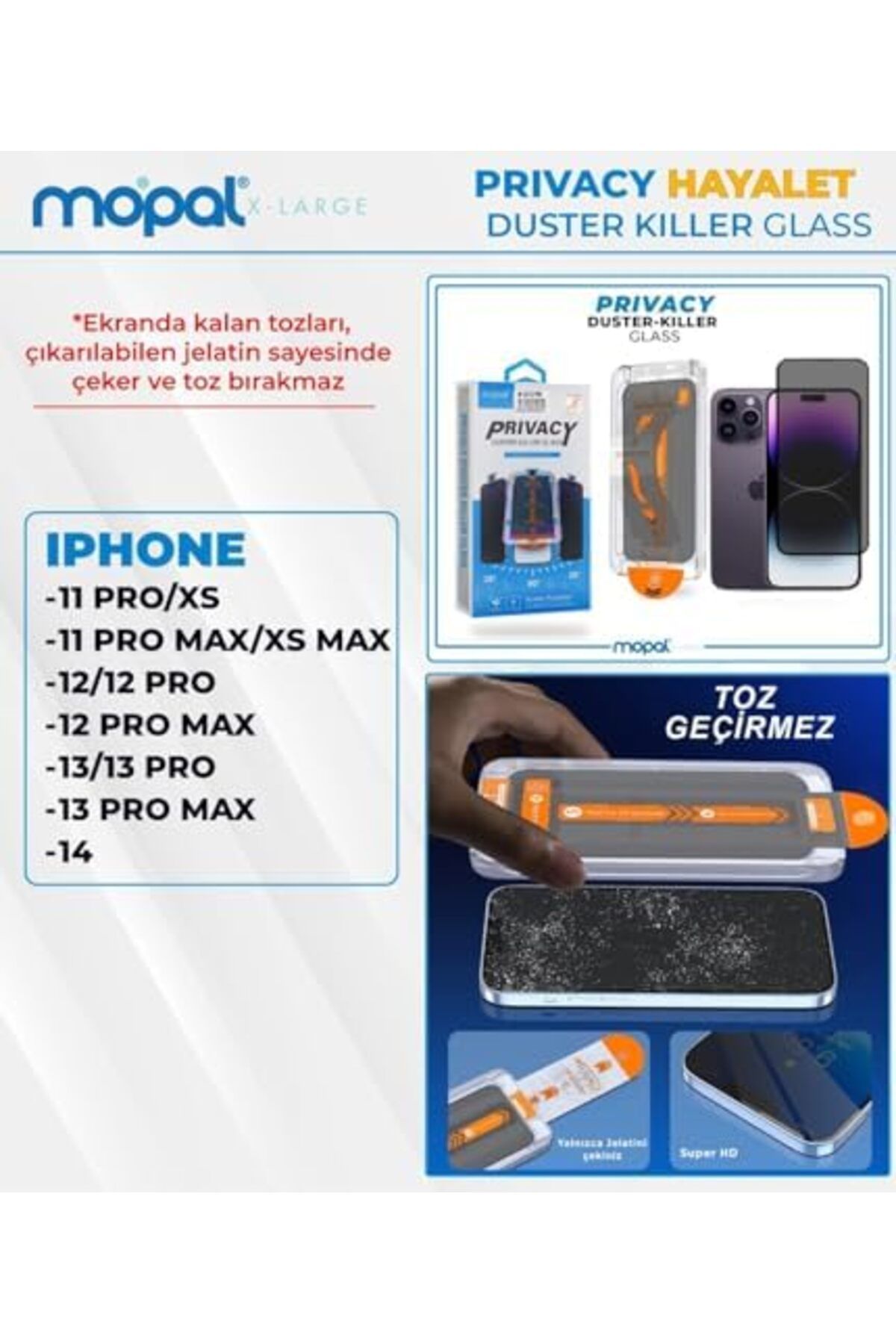 yenibagshop iPhone 13/13 Pro Uyumlu Uygulama Aparatlı Hayalet Privacy Duster Killer Cam Telefon Ekran Koruyucu