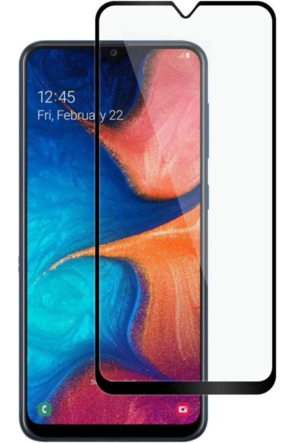 STOREMAX Erhnshp Galaxy A20e Tam Kaplayan Temperli Cam Ekran Koruyucu Siyah rnbuyshop 995340