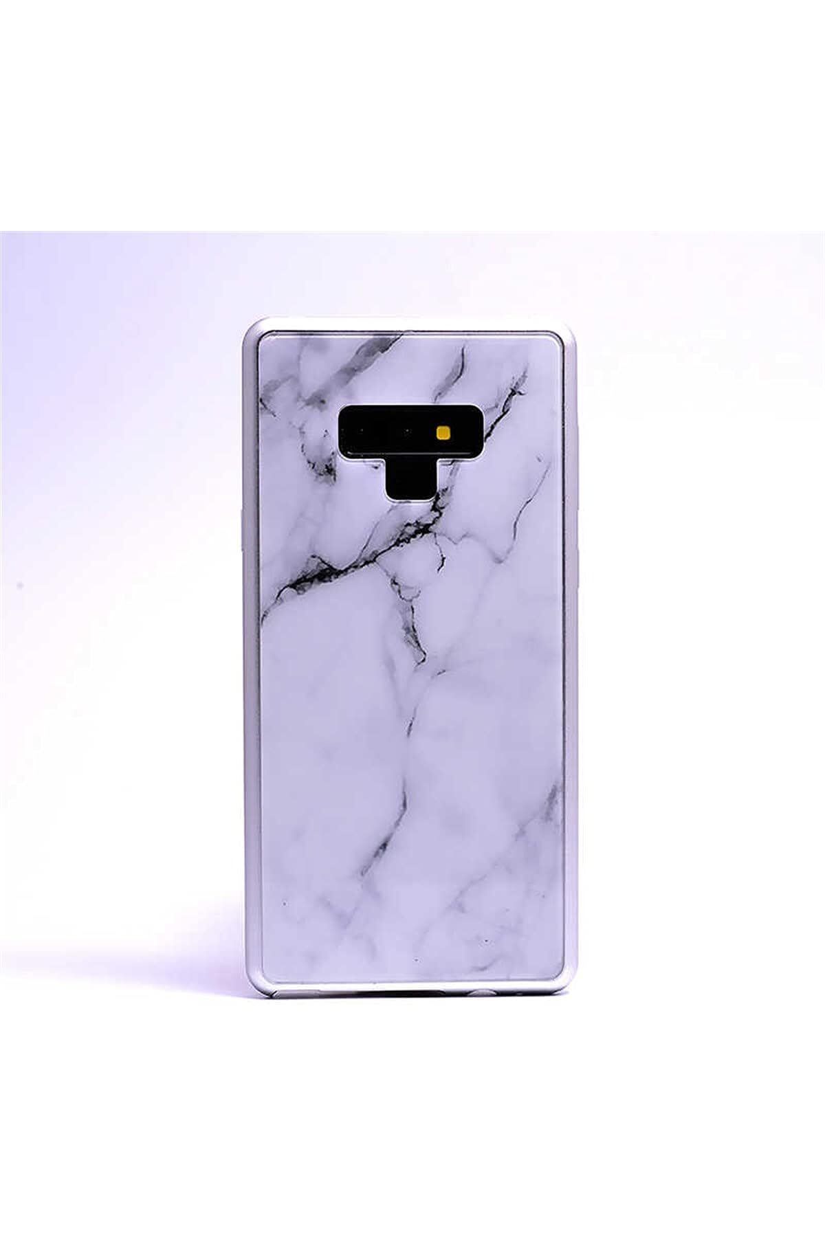 STOREMAX lbstorex Galaxy Note 9 ile Uyumlu Mermerli Devrim Beyaz Cep Telefonu Kılıfı Newdsng 1116818