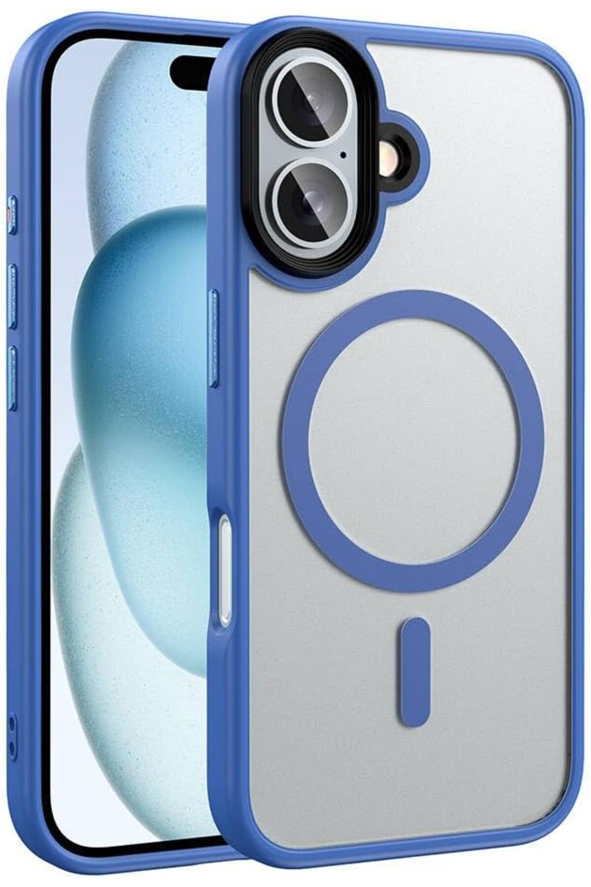 STOREMAX dlshop İle Uyumlu iPhone 16 Plus Kılıf Mat Arka Yüzey Wireless Şarj Özellikli ZORE Flet Magsaf