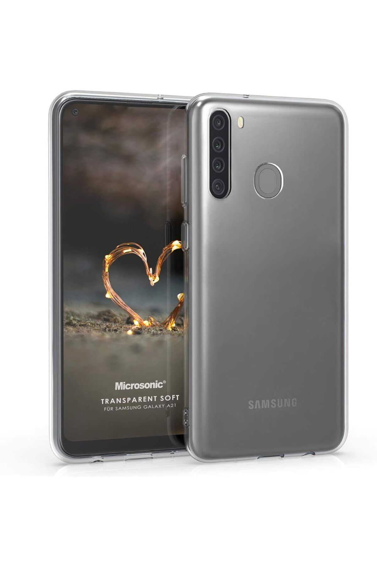salesalbutik Samsung Galaxy A21 için Kılıf Transparent Soft Beyaz [Galaxy A21 ile Uyumlu Kılıf - Şeffaf]