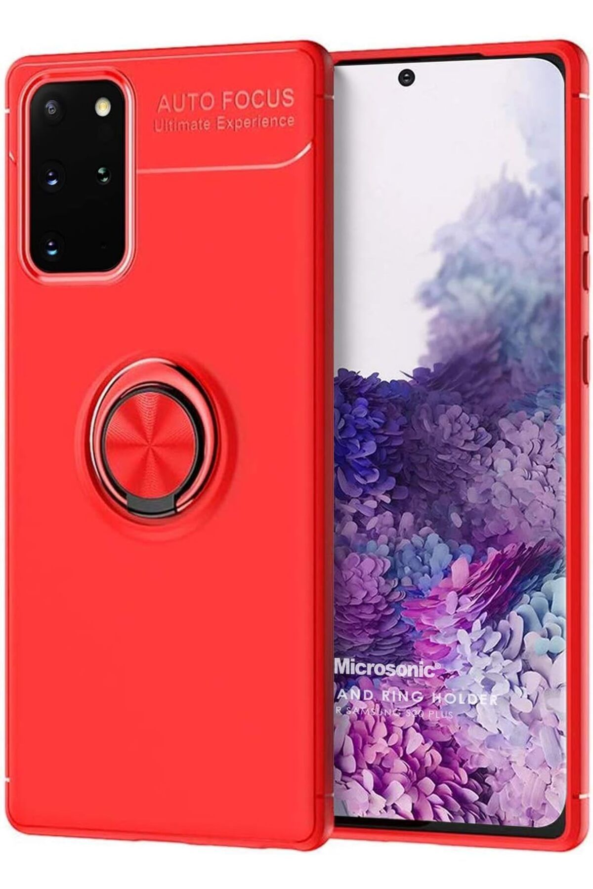STOREMAX cmllashop Galaxy S20 Plus için Kılıf Kickstand Ring Holder Kırmızı [Galaxy S20 Plus ile Uyumlu