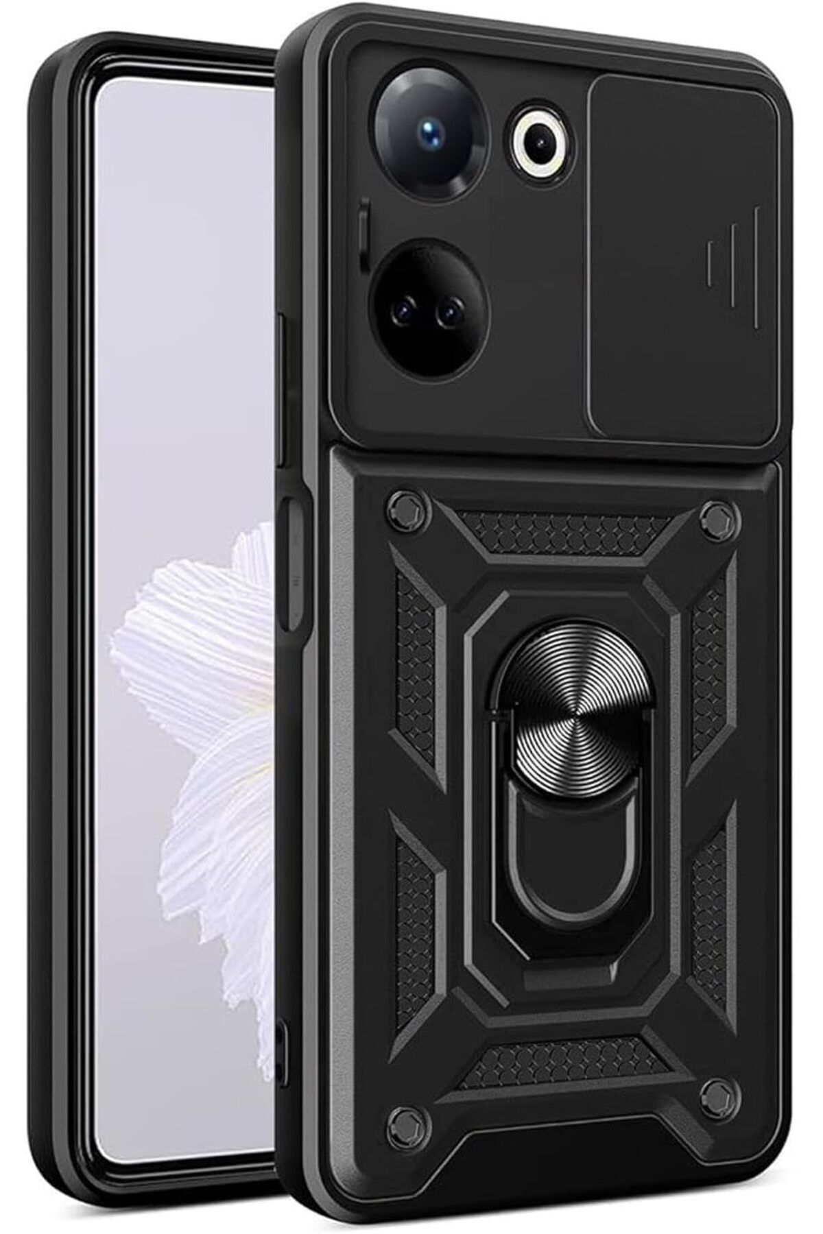 STOREMAX htpshopmx TECNO Camon 20 için Kılıf Impact Resistant Siyah [Camon 20 ile Uyumlu Kılıf - Siyah]