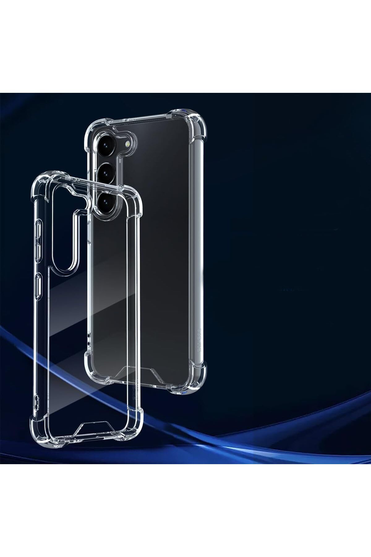 STOREMAX daiviolastore Galaxy S24 Uyumlu Kenar ve Darbe Korumalı Anti Shock Darbe Emici Şeffaf Silikon TPU
