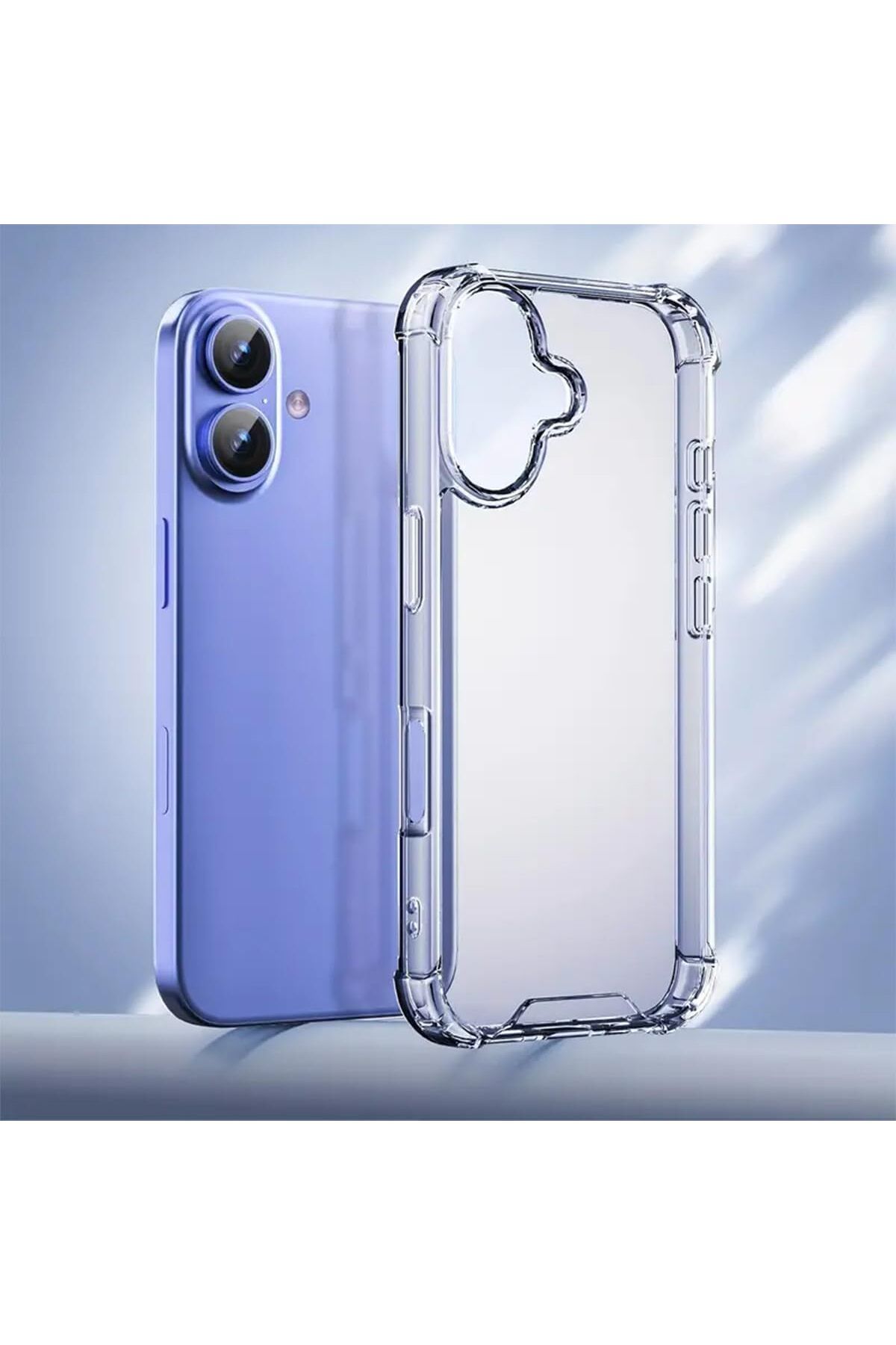 STOREMAX htpshopmx iPhone 16 Uyumlu Kenar ve Darbe Korumalı Anti Shock Darbe Emici Şeffaf Silikon TPU Clear