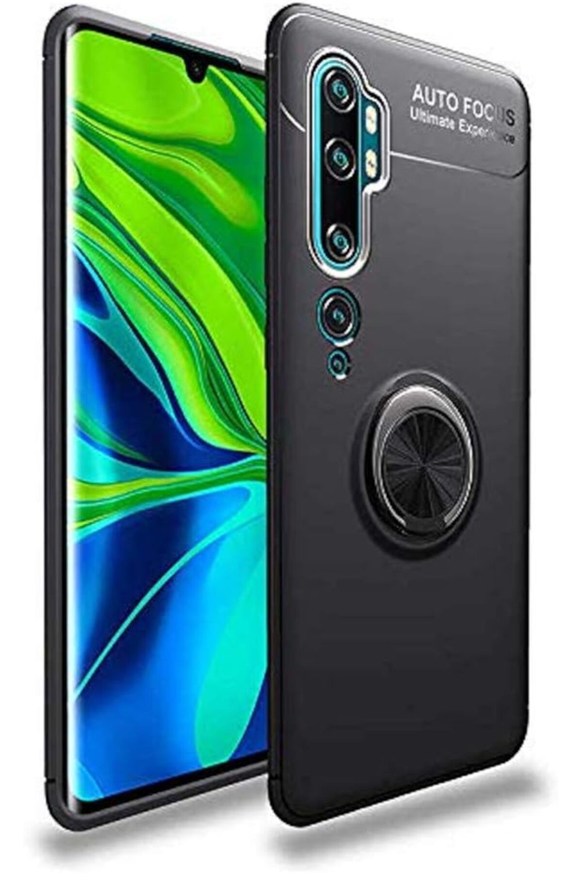 STOREMAX srhtDS Xiaomi Mi Note 10 ile uyumlu Kılıf Rl Yüzüklü Silikon Siyah Desing 266450