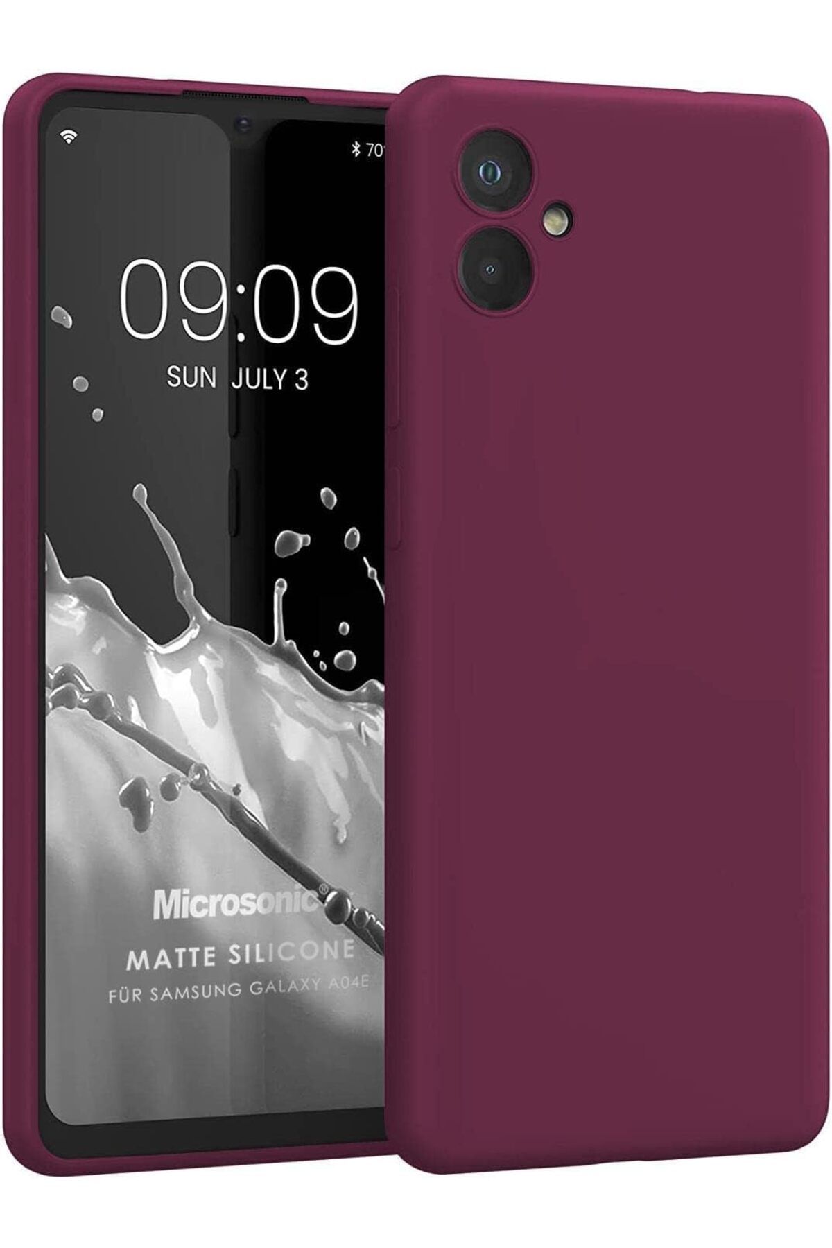 STOREMAX htpshopmx Matte Silicone Galaxy A04e için Kılıf Mürdüm [Galaxy A04e ile Uyumlu Kılıf - Mürd