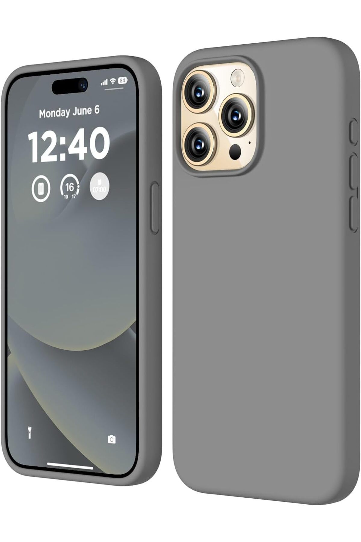 STOREMAX Trend iPhone 15 Pro Uyumlu içi Kadife Lansman Liquid Silicone kılıf Şok Emici Full Kas