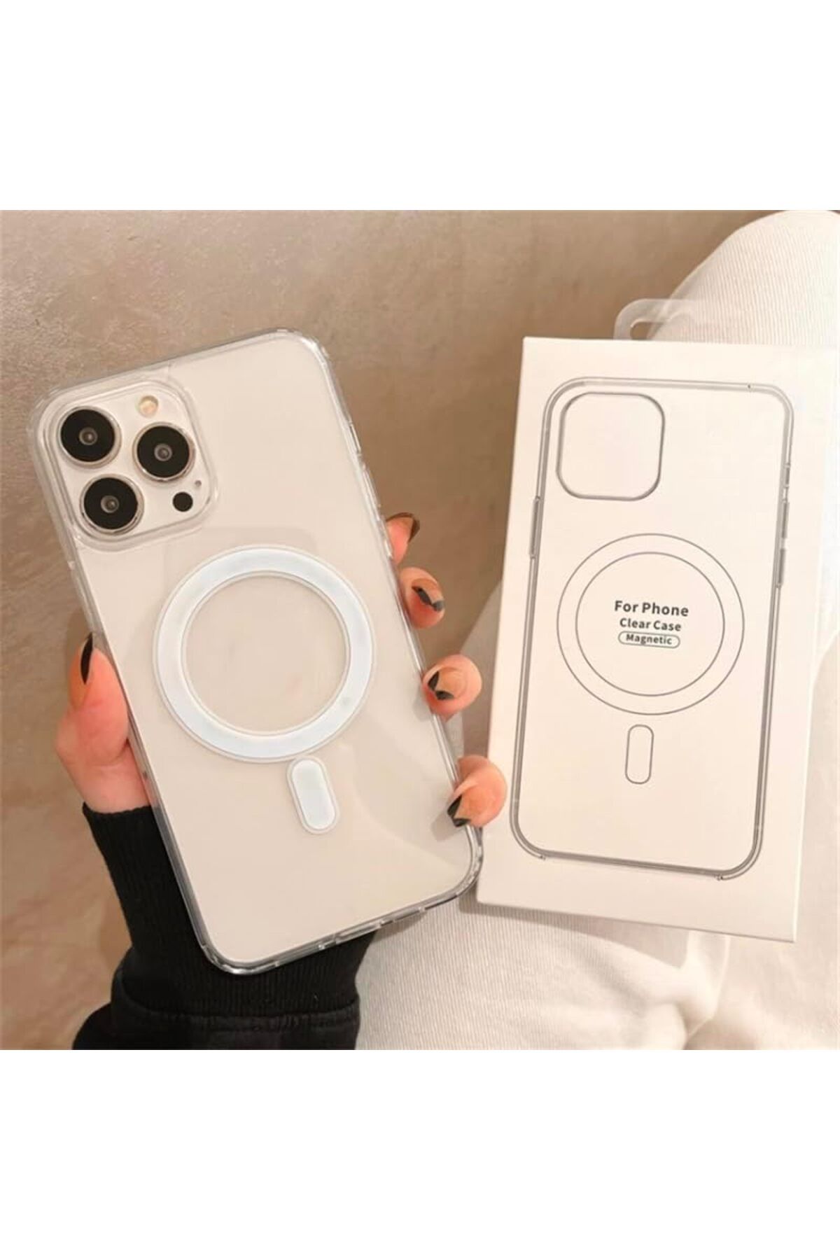 STOREMAX lbstorex iPhone 14 Pro Max Uyumlu Şeffaf Kablosuz Wireless Şarj Özellikli Kılıf 14 Pro Max (6.7