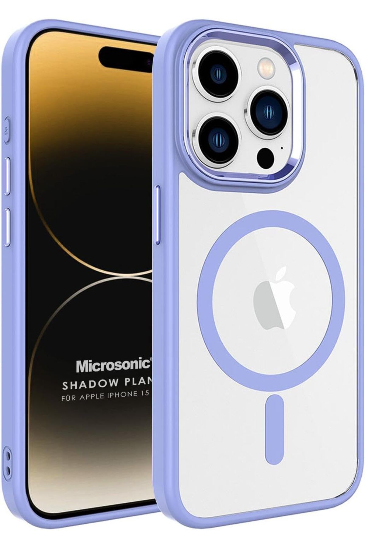 STOREMAX lbstorex Kılıf iPhone 15 Pro için Magsafe Shadow Planet Lila [iPhone 15 Pro ile Uyumlu Kılıf -
