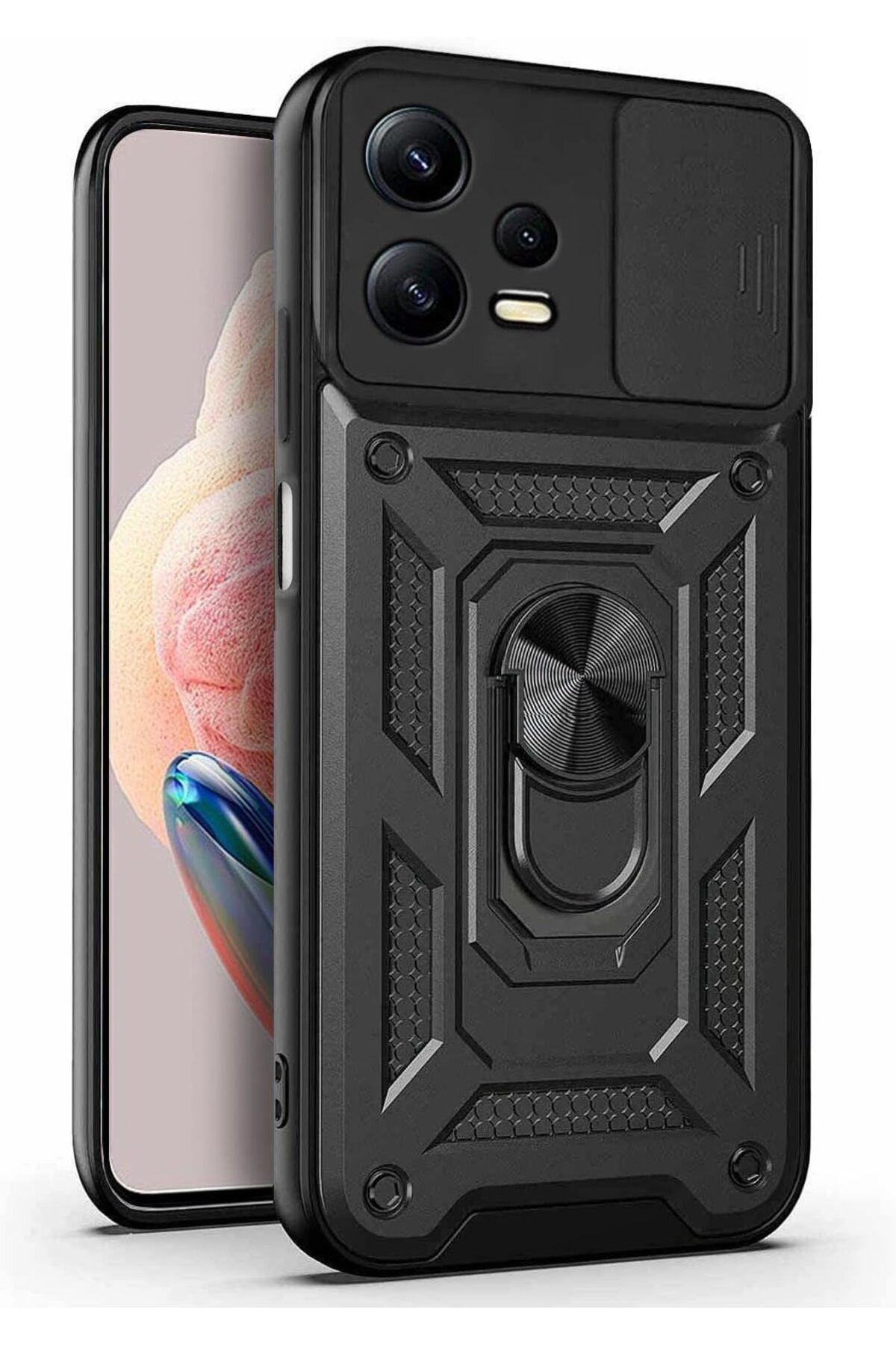 yenibagshop Xiaomi Poco X5 5G için Kılıf Impact Resistant Siyah [Poco X5 5G ile Uyumlu Kılıf - Siyah]