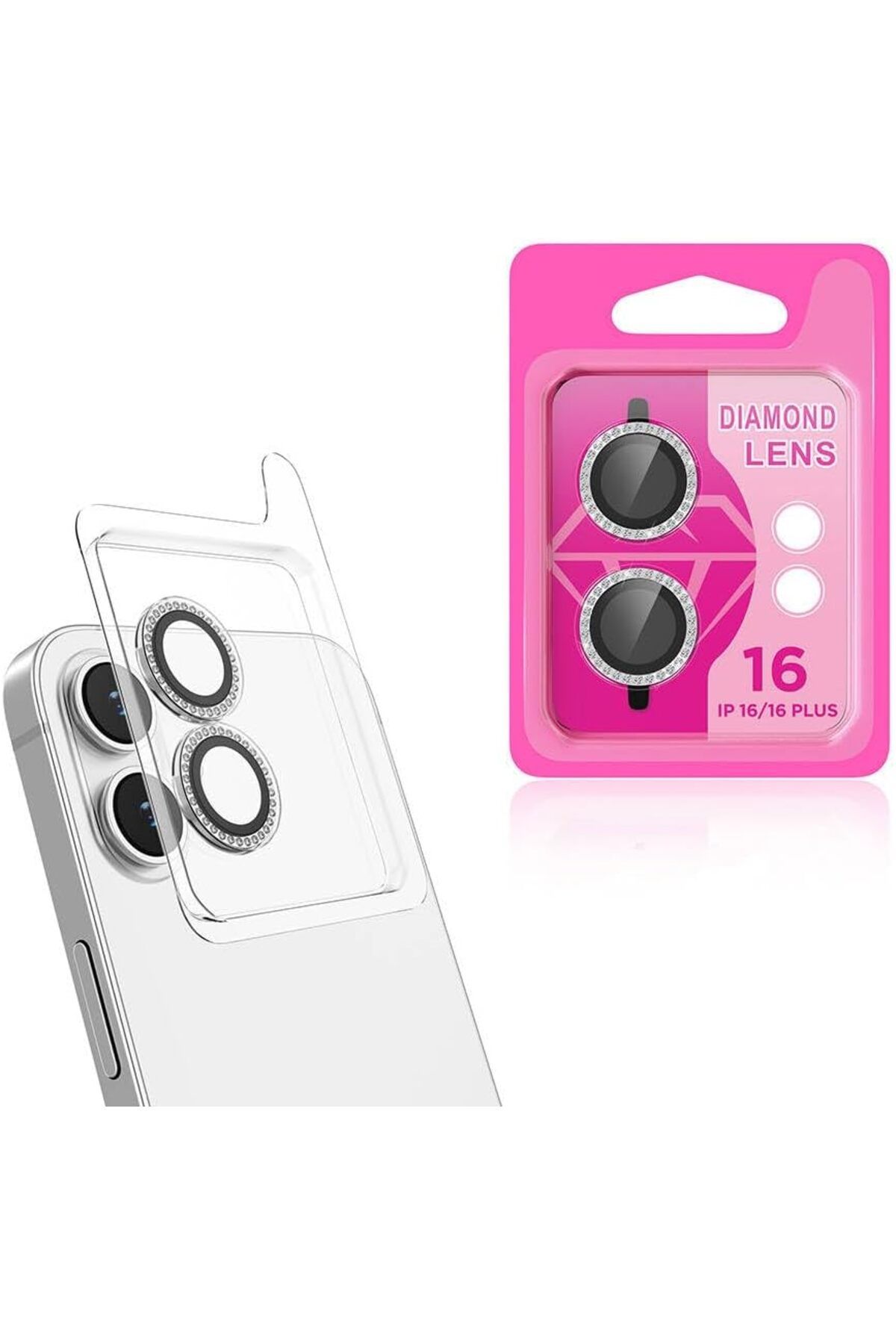 STOREMAX srhtDS İle Uyumlu iPhone 16 iPhone 16 Plus CL-06 Kamera Lens Koruyucu Gümüş Desing 266450
