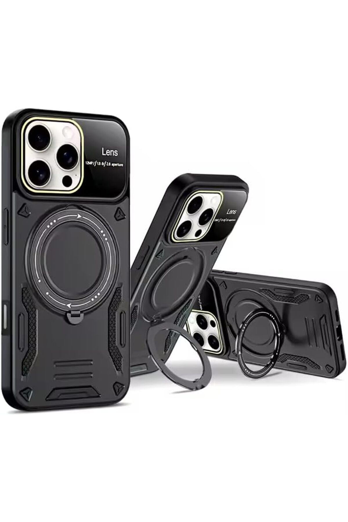 STOREMAX dlshop GİYİM & AKSESUAR iPhone 16 Pro (6.3) inç ile uyumlu Joy Lens kamera korumalı entegre stan
