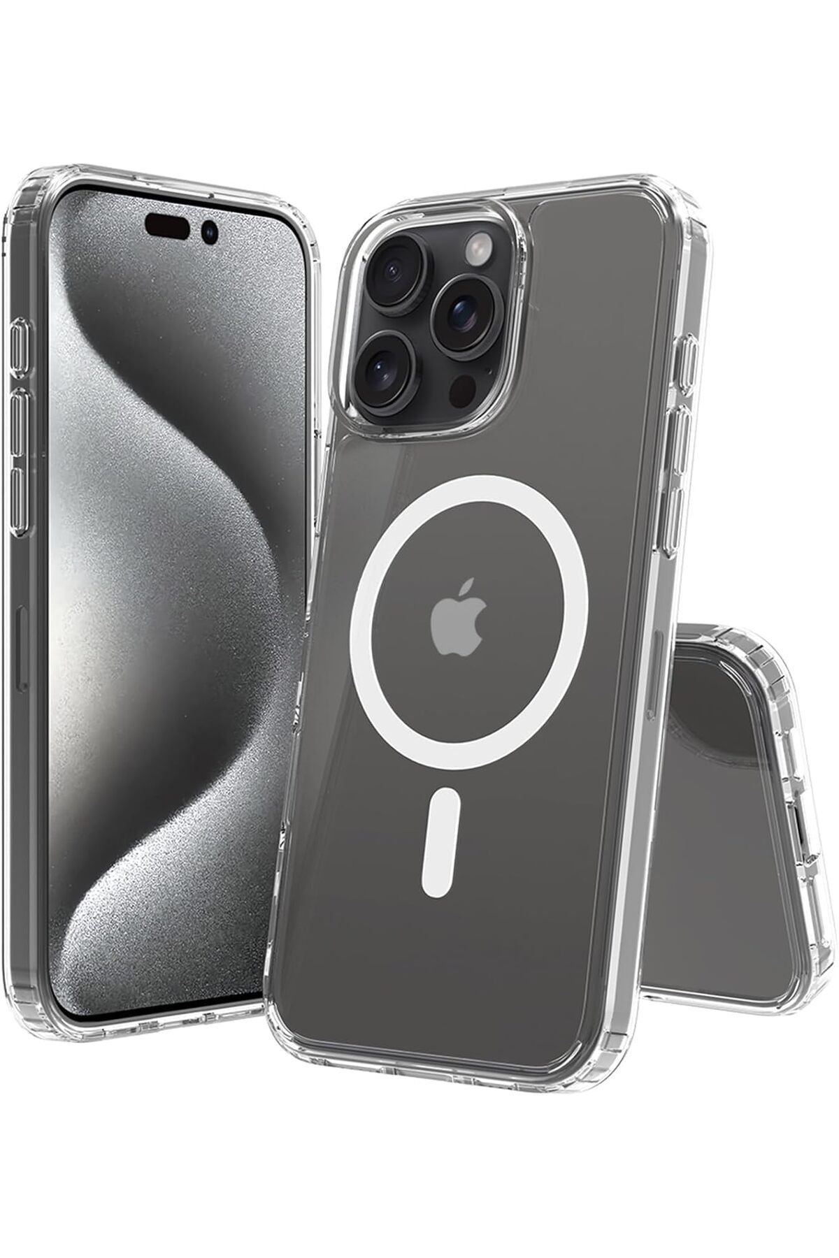 STOREMAX srhtDS iPhone 16 Pro Uyumlu Kamera Korumalı Magsafe Wireless Şarj Özellikli Şeffaf Kılıf (Şef