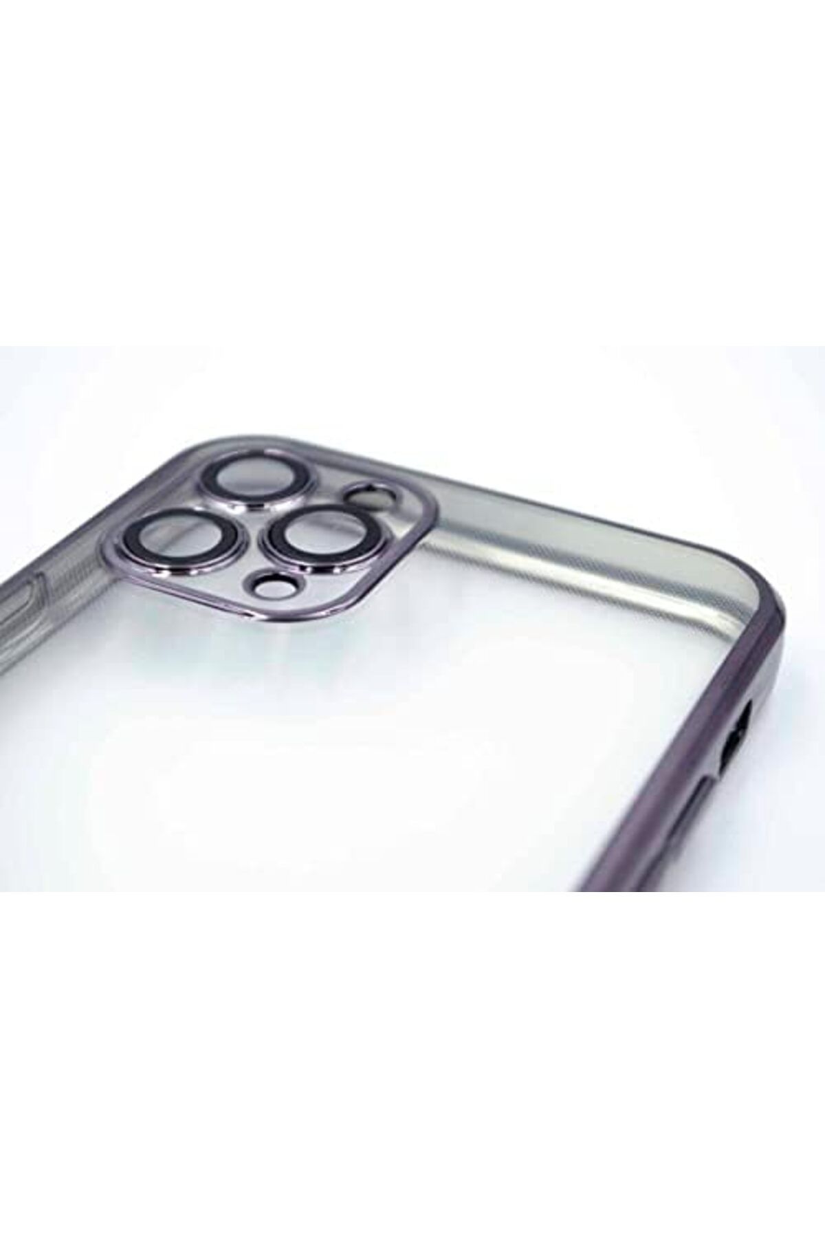 STOREMAX srhtDS iPhone 11 Pro uyumlu Kenarları Renkli Lazer Kamera Lens Korumalı Lüks Silikon Kılıf (Gra