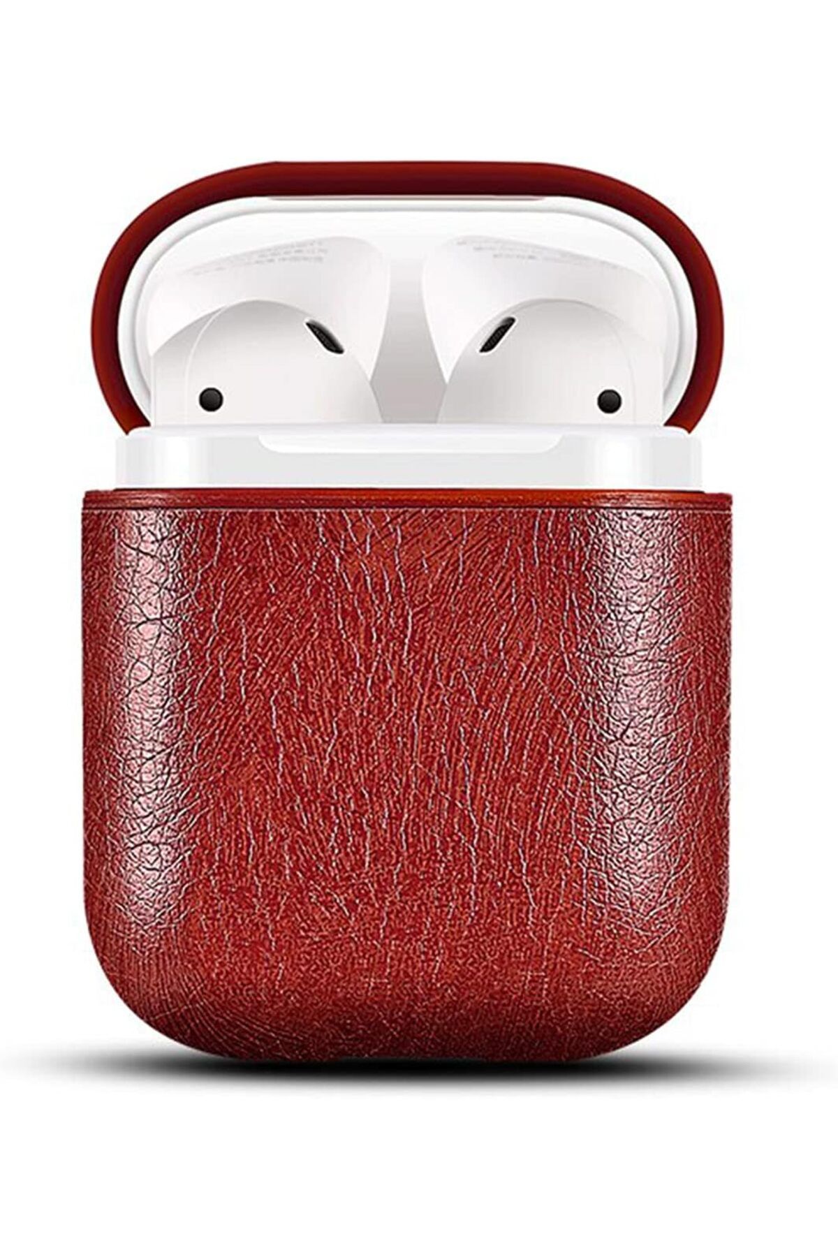STOREMAX htpshopmx Airpods 1/2 ile uyumlu Deri Kılıf - (Lal Kırmızı) str http 1092444