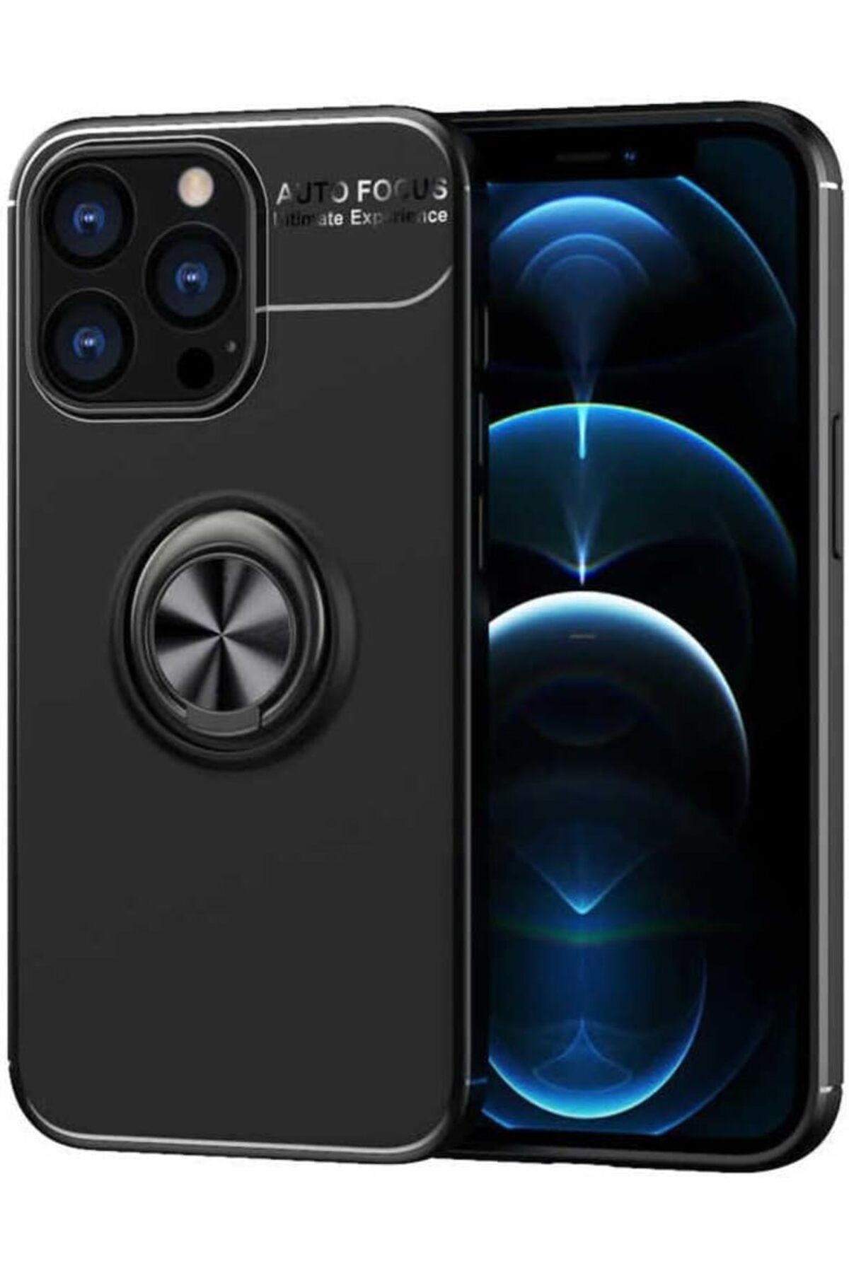yenibagshop İle Uyumlu iPhone 14 Pro Kılıf Rl Silikon Kapak, Siyah