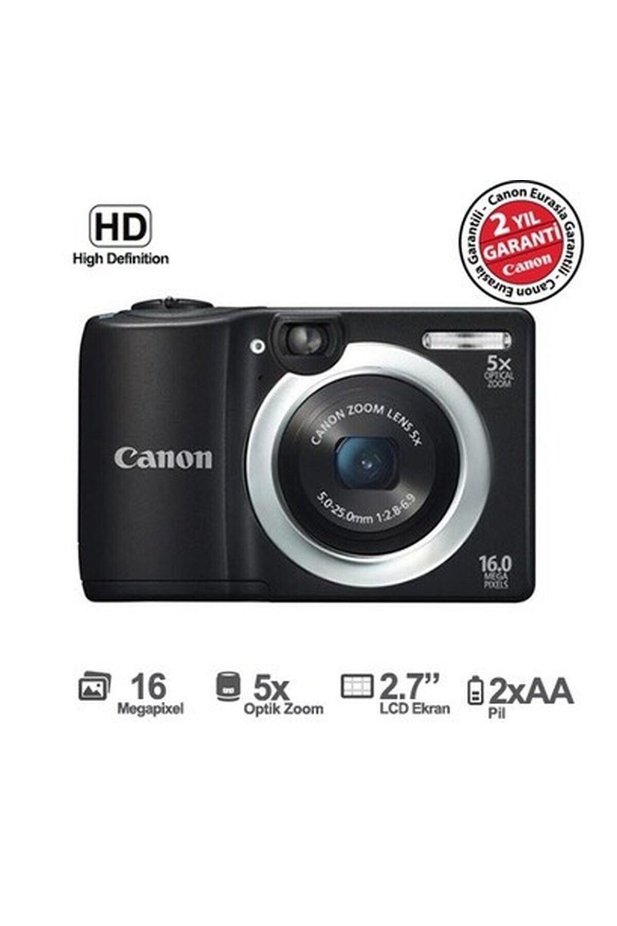 Canon Powershot A1400 16 MP 5X Optik Zoom 2,7\