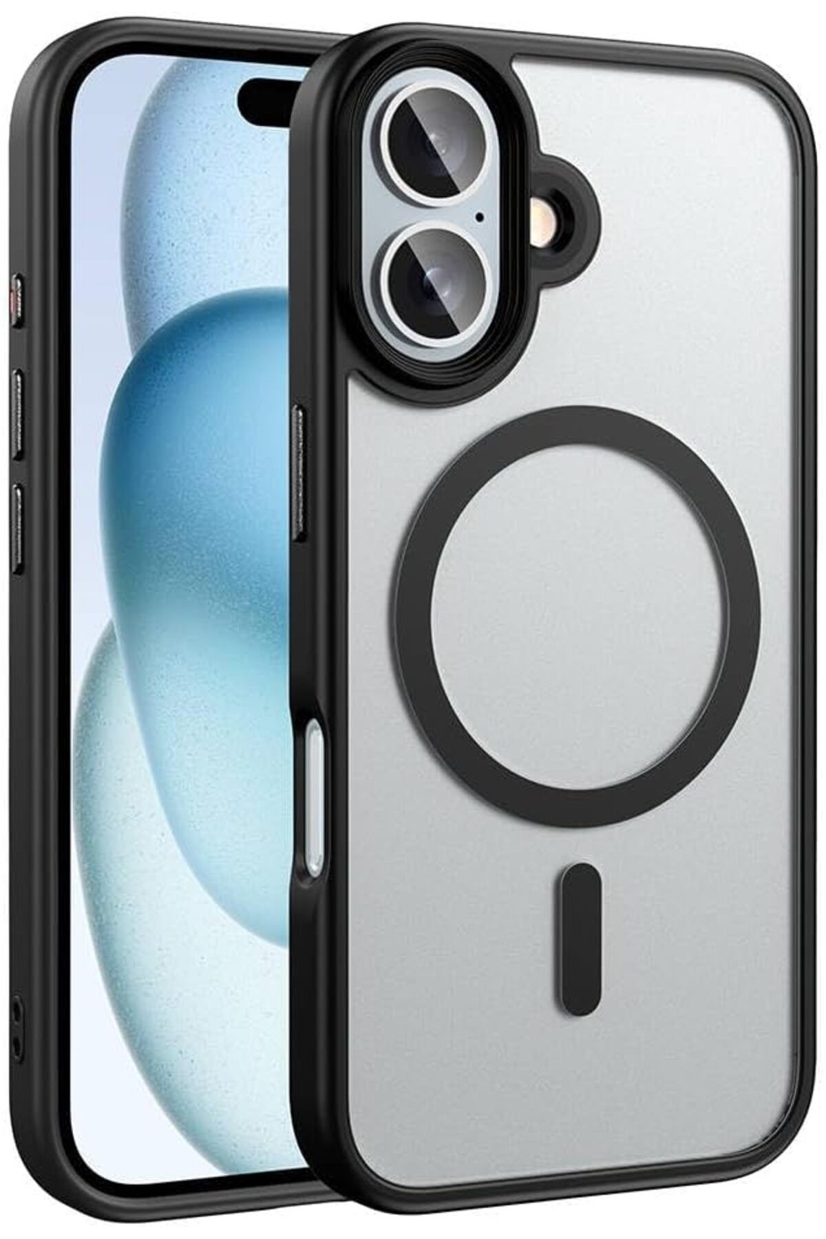STOREMAX cmllashop İle Uyumlu iPhone 16 Kılıf Mat Arka Yüzey Wireless Şarj Özellikli ZORE Flet Magsafe