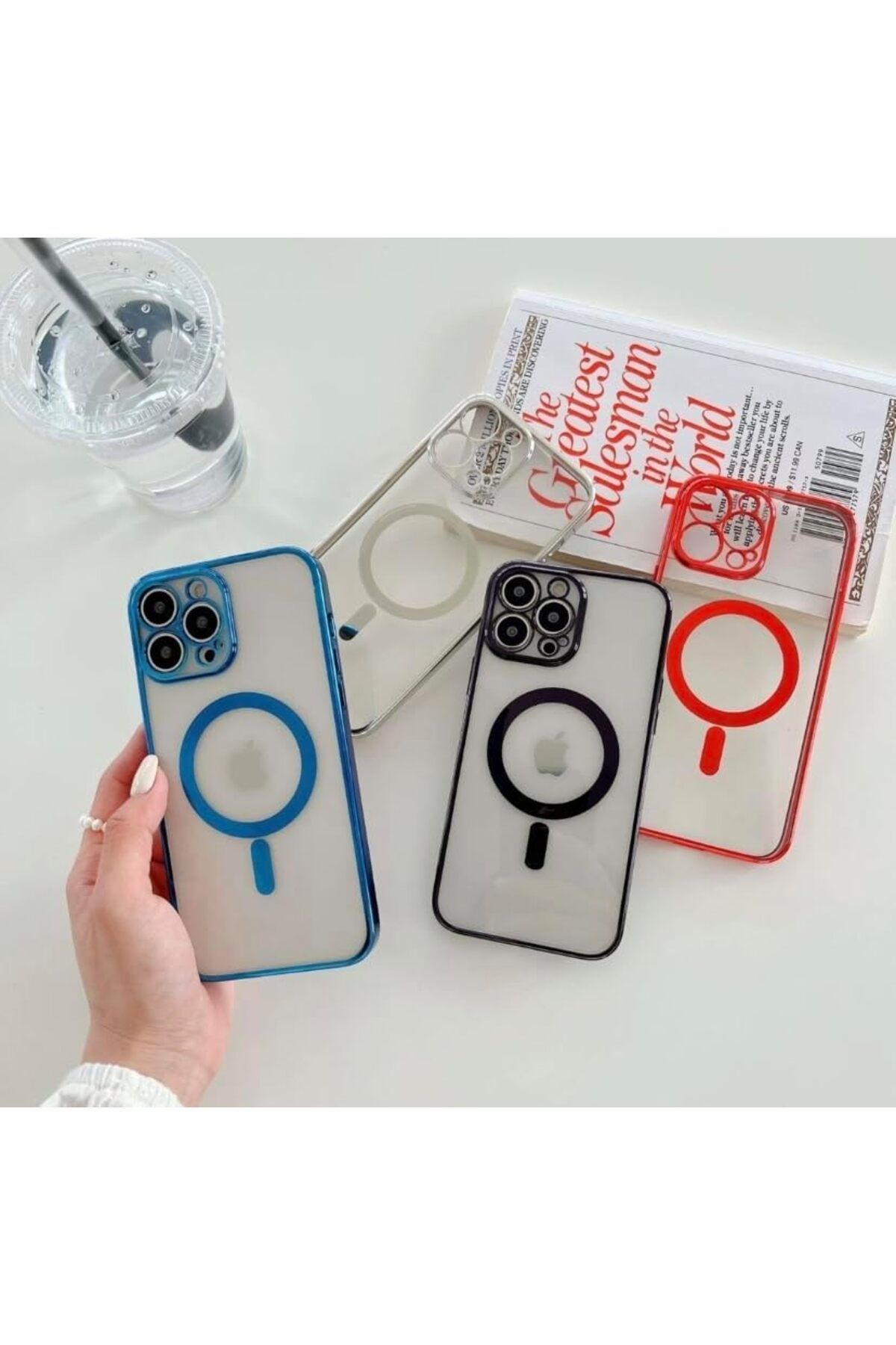 STOREMAX cmllashop aks iphone 13 pro için kablosuz şarj ile uyumlu, kamera lens korumalı lazer kılıf mav