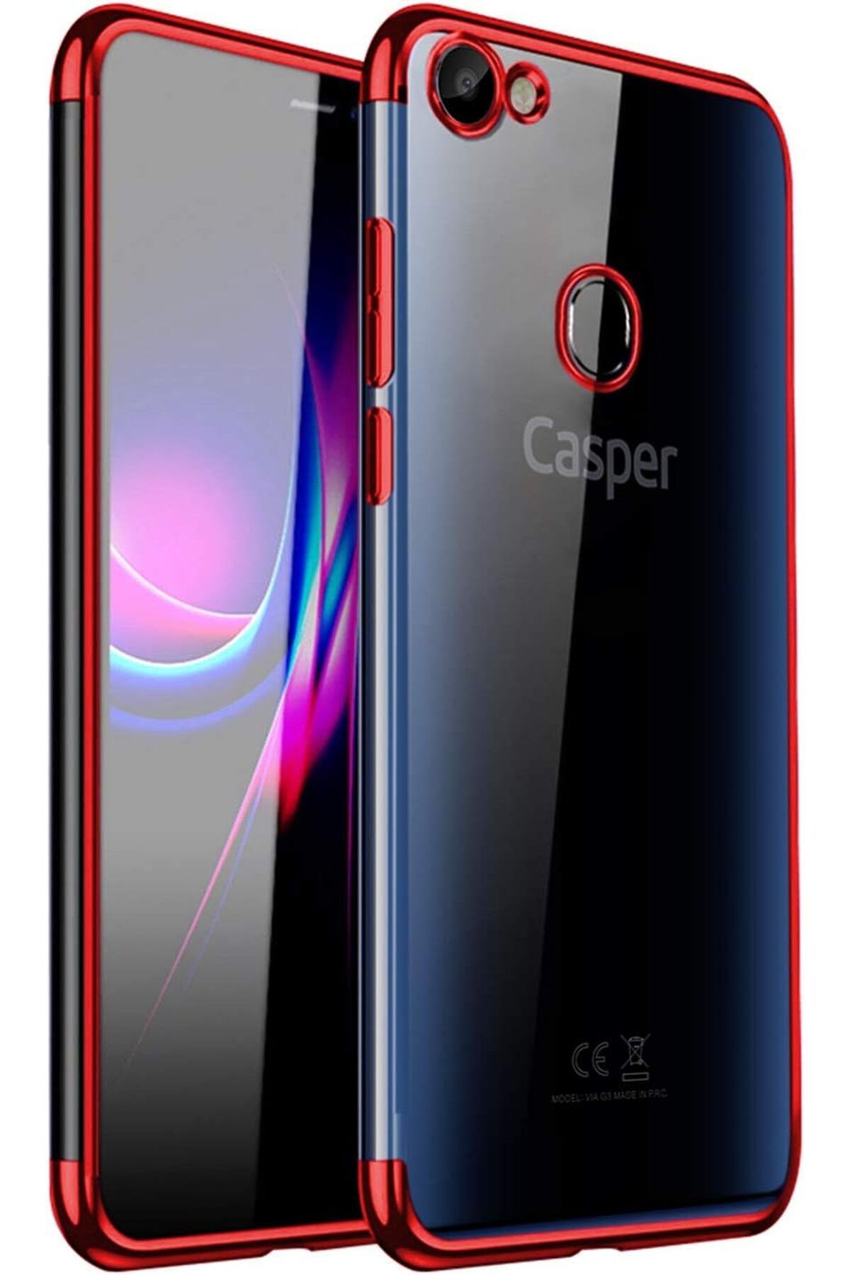 STOREMAX Erhnshp Casper Via G3 için Kılıf Skyfall Transparent Clear Kırmızı [Via G3 ile Uyumlu Kılıf