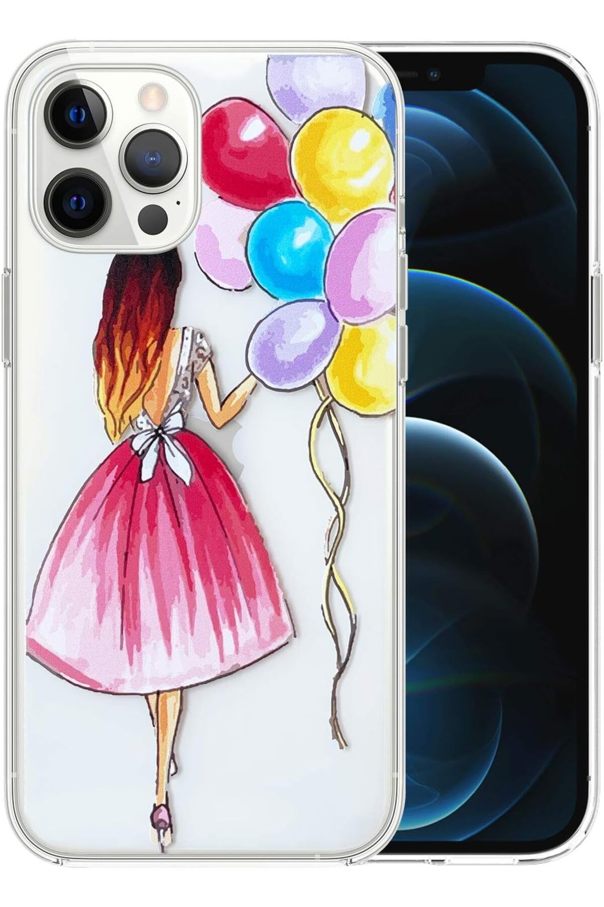 STOREMAX nffastore iPhone 12 Pro Max Desenli için Kılıf Balonlu Kız Star Collectionbuy 1051353