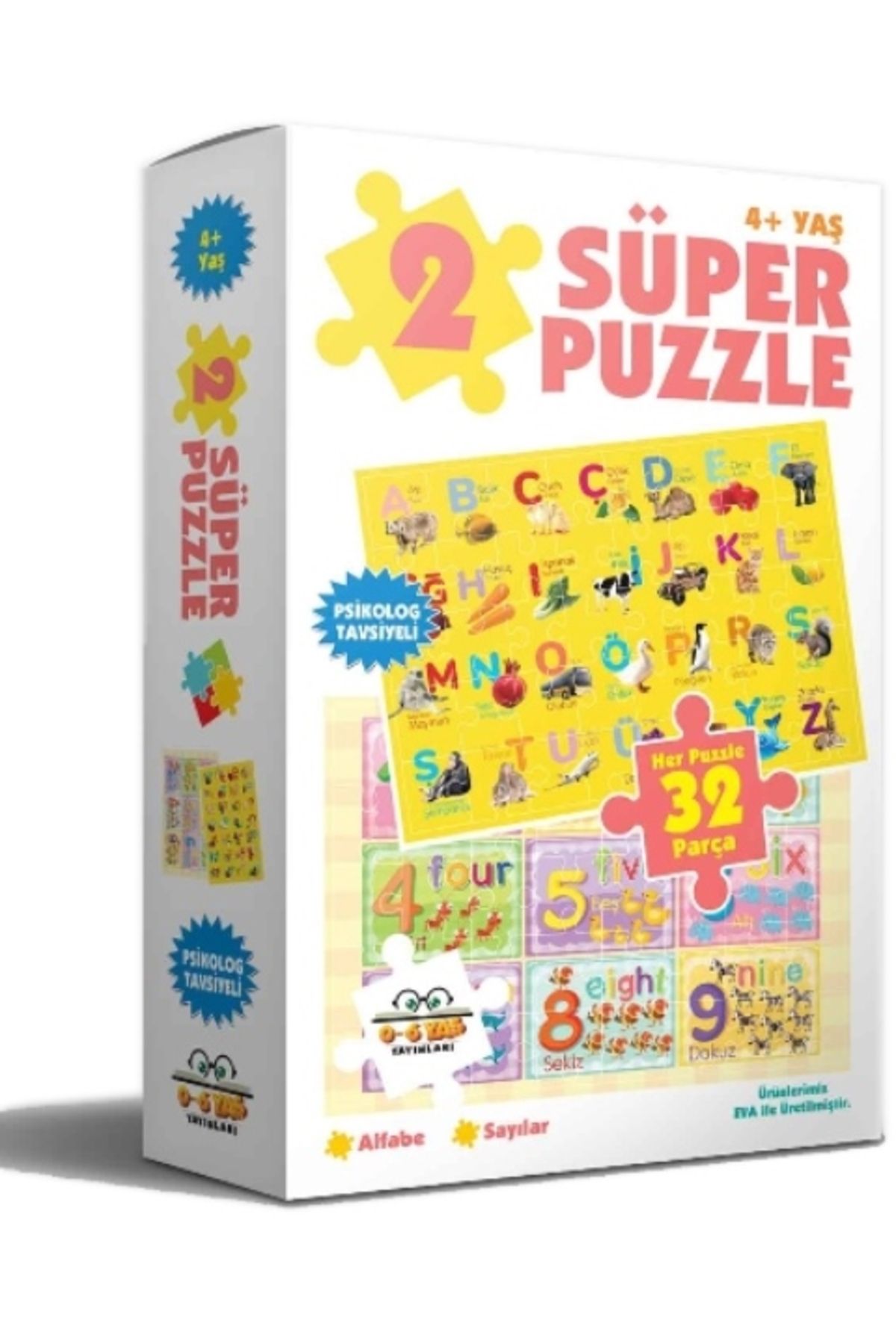 Parıltı Yayınları 2 Süper Puzzle Alfabe Sayılar 32 Parça