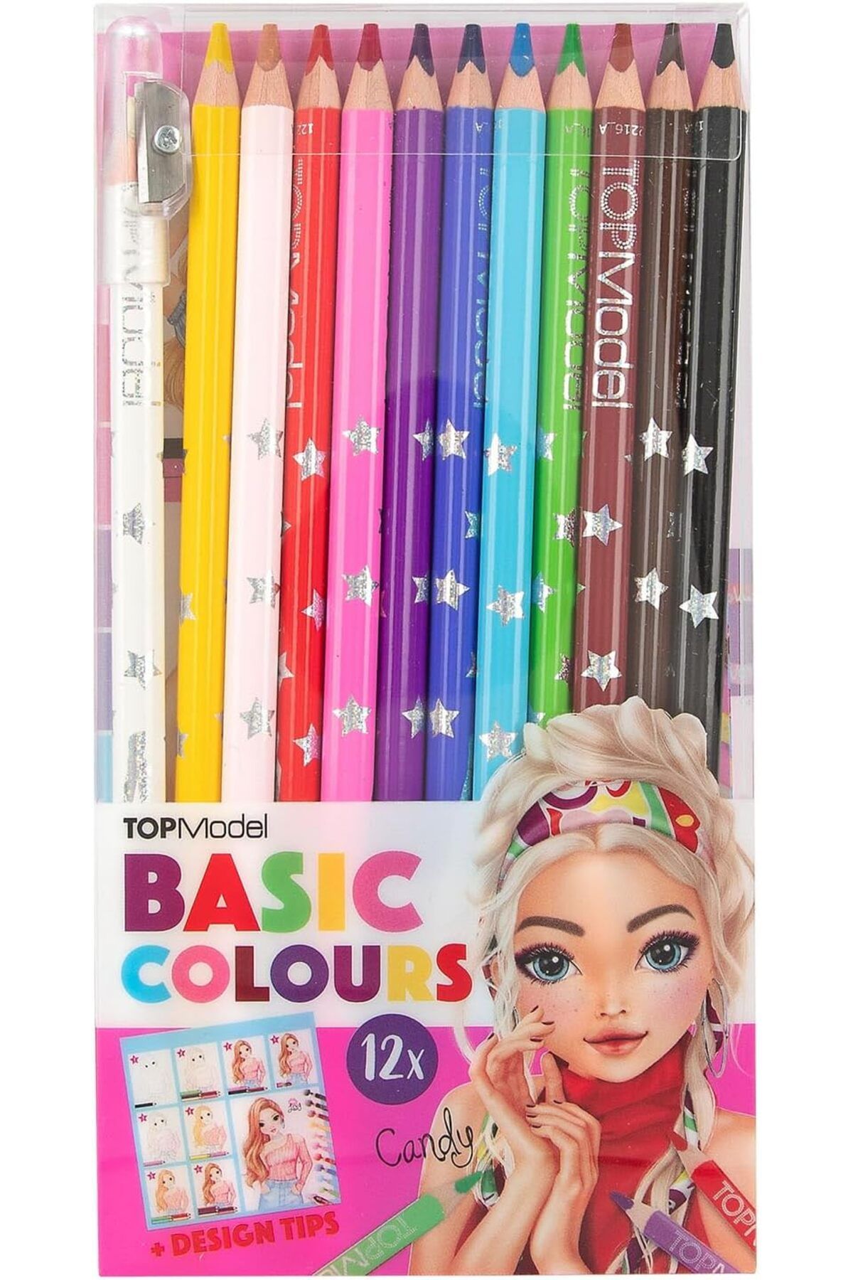 STOREMAX bystoreby 12216 TOPModel - Basic renkli kalem seti, kutuda 12 renk, kalemtıraş ve boyama okullu ki