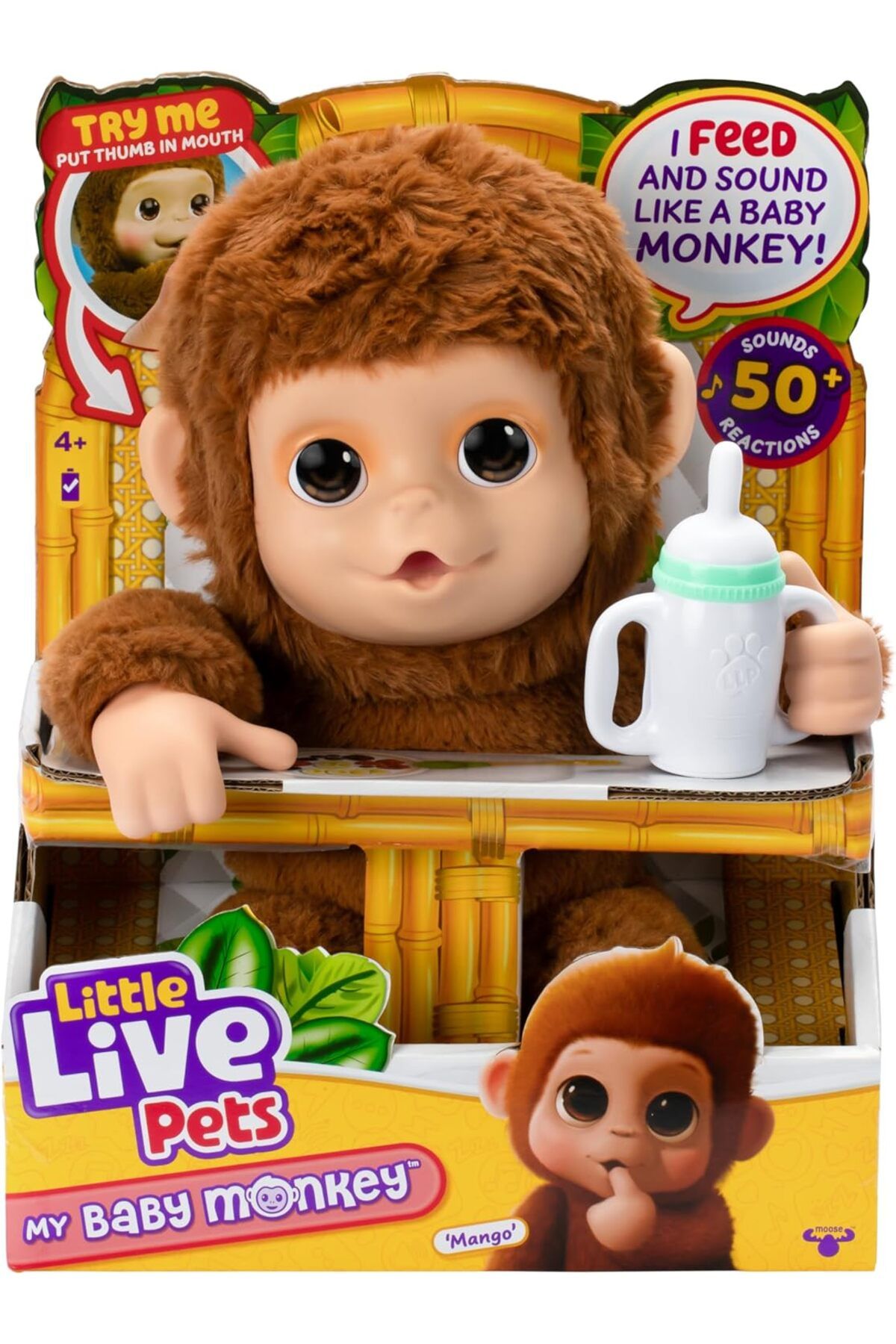 STOREMAX lbstorex Live Pets My Baby Monkey - 50'den Fazla Ses ve Reaksiyon Özelliğine Sahip Sevimli İntera