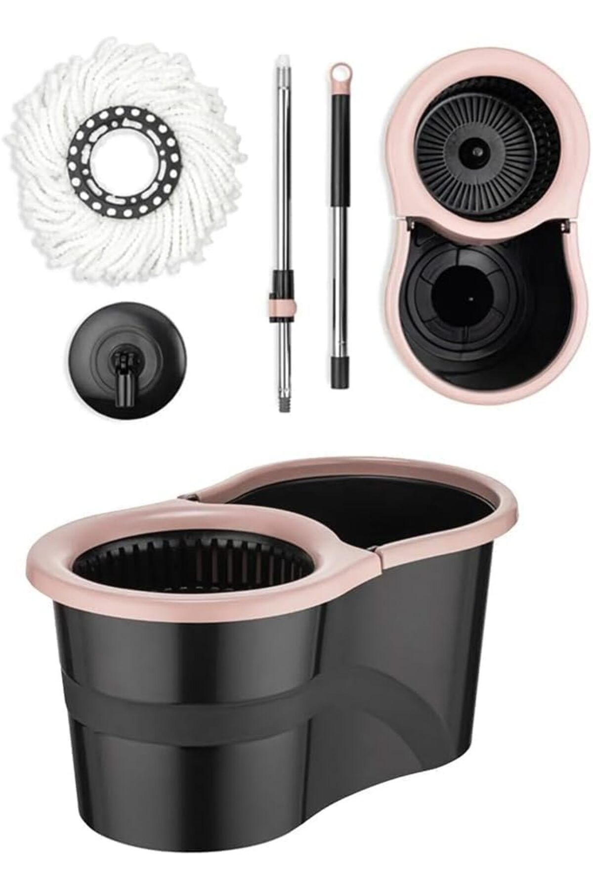STOREMAX nffashopm 360 Derece Dönebilen Döner Başlıklı Smart Mop Kova Paspas Seti Pratik Temizlik Mop Ko