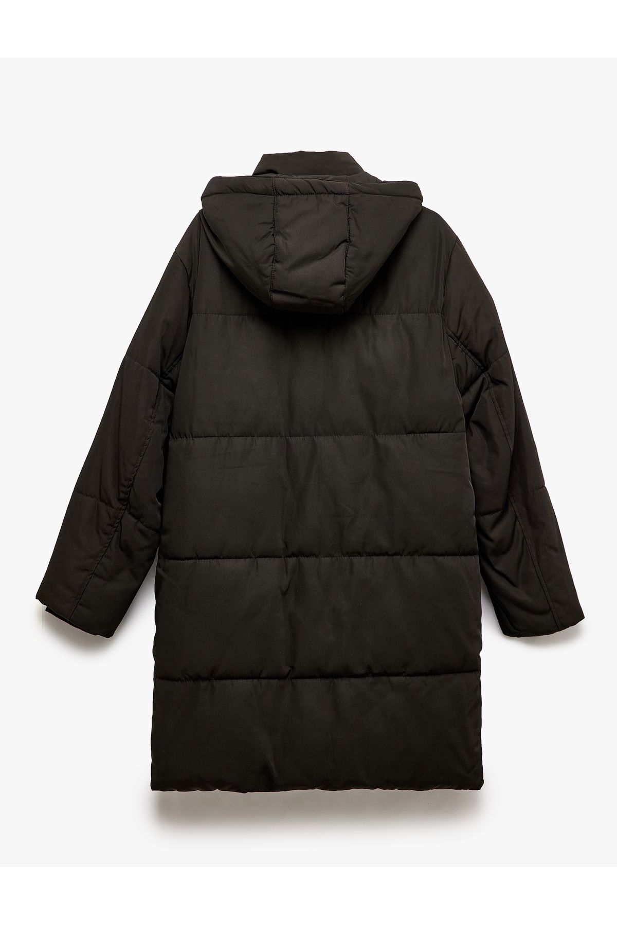 Koton-Oversize Puffer Jacket with Hooded Snap Button and Zipper 5