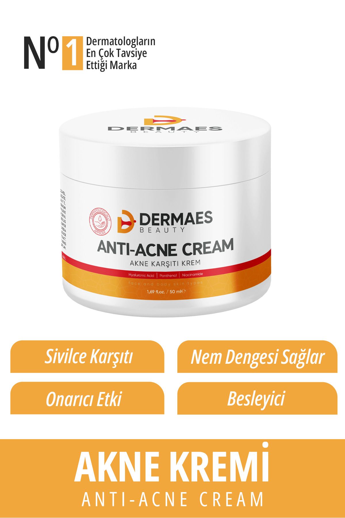 DERMAES beauty Önleyici Ve Karsit Siyah Nokta Giderici Krem 50ml