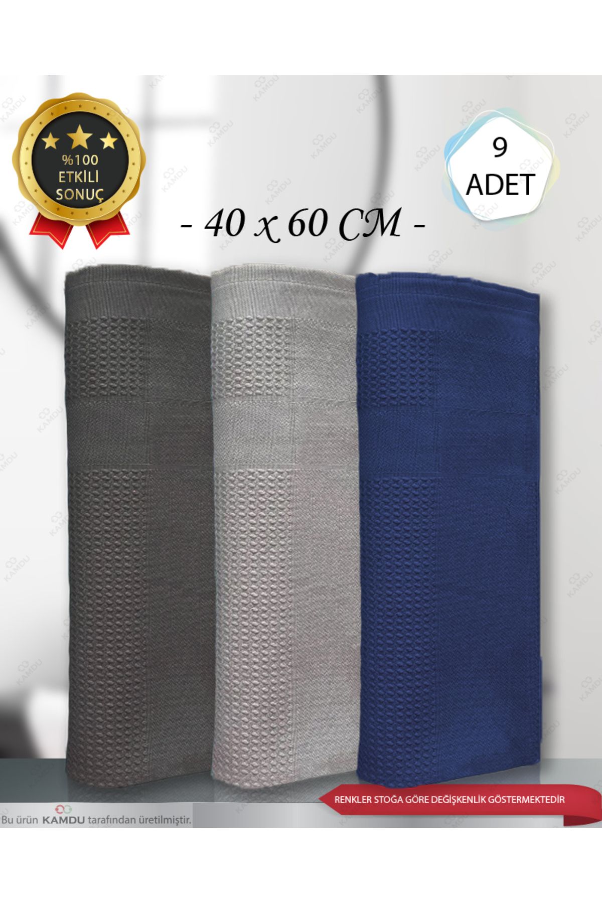 Kamdu 9 Adet 40x60 cm Büyük Boy Sihirli Temizlik Bezi, Dekoratif Cam Bezi, Çok Amaçlı Temizlik Bezi